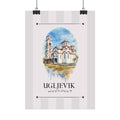 Ugljevik Wahrzeichen Illustration | Stadtposter Bosnien und Herzegowina