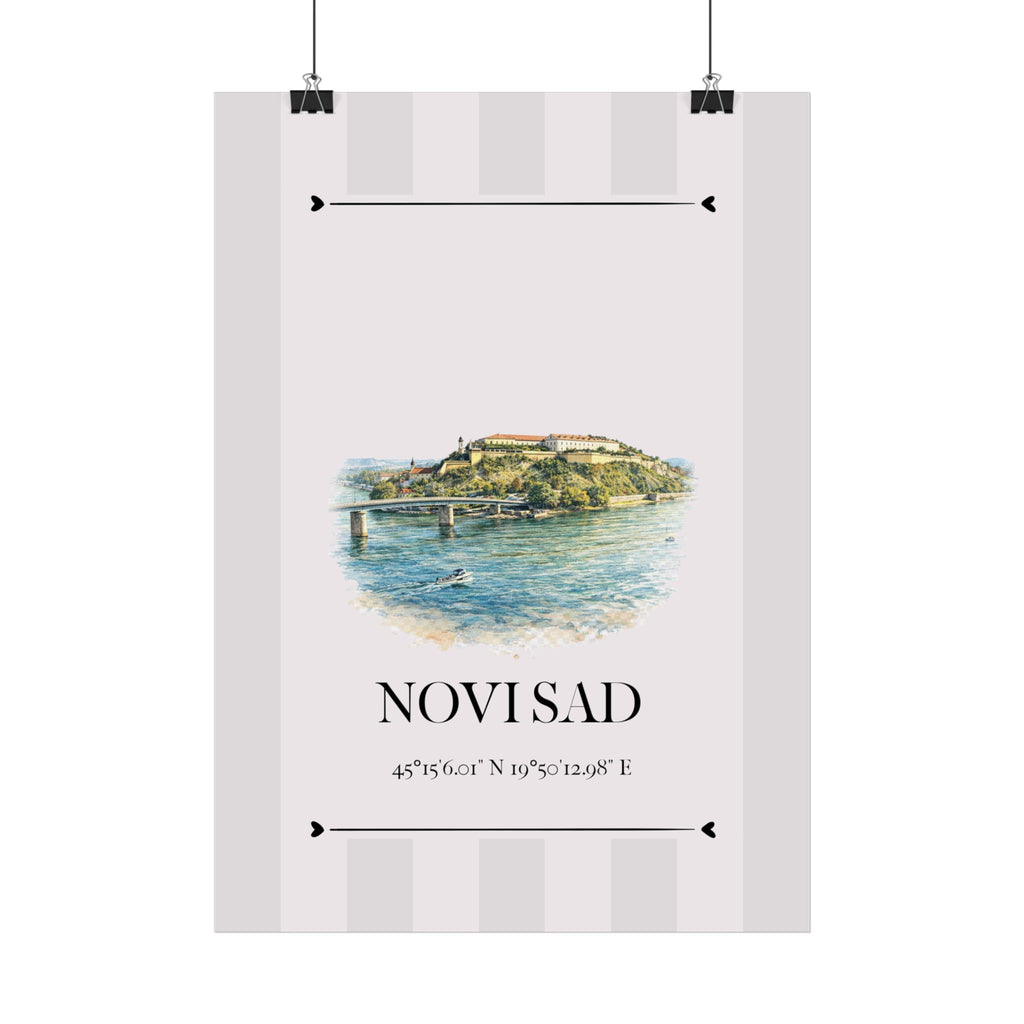 Novi Sad Poster – Wahrzeichen Illustration | Stadtposter Serbien