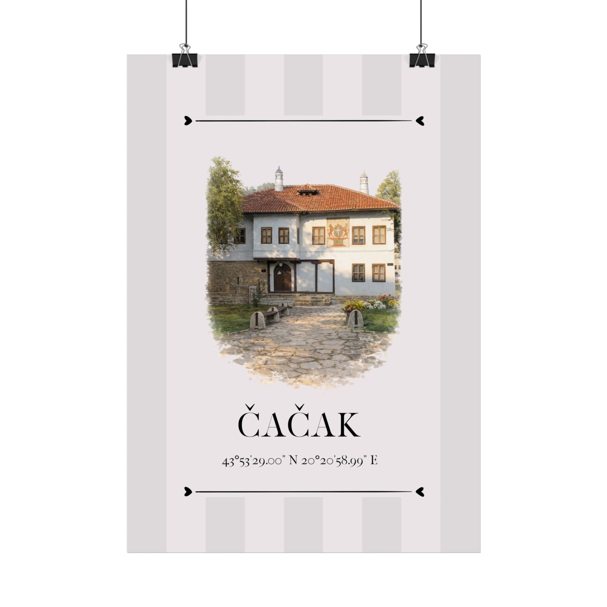 Čačak Poster – Wahrzeichen Illustration | Stadtposter Serbien