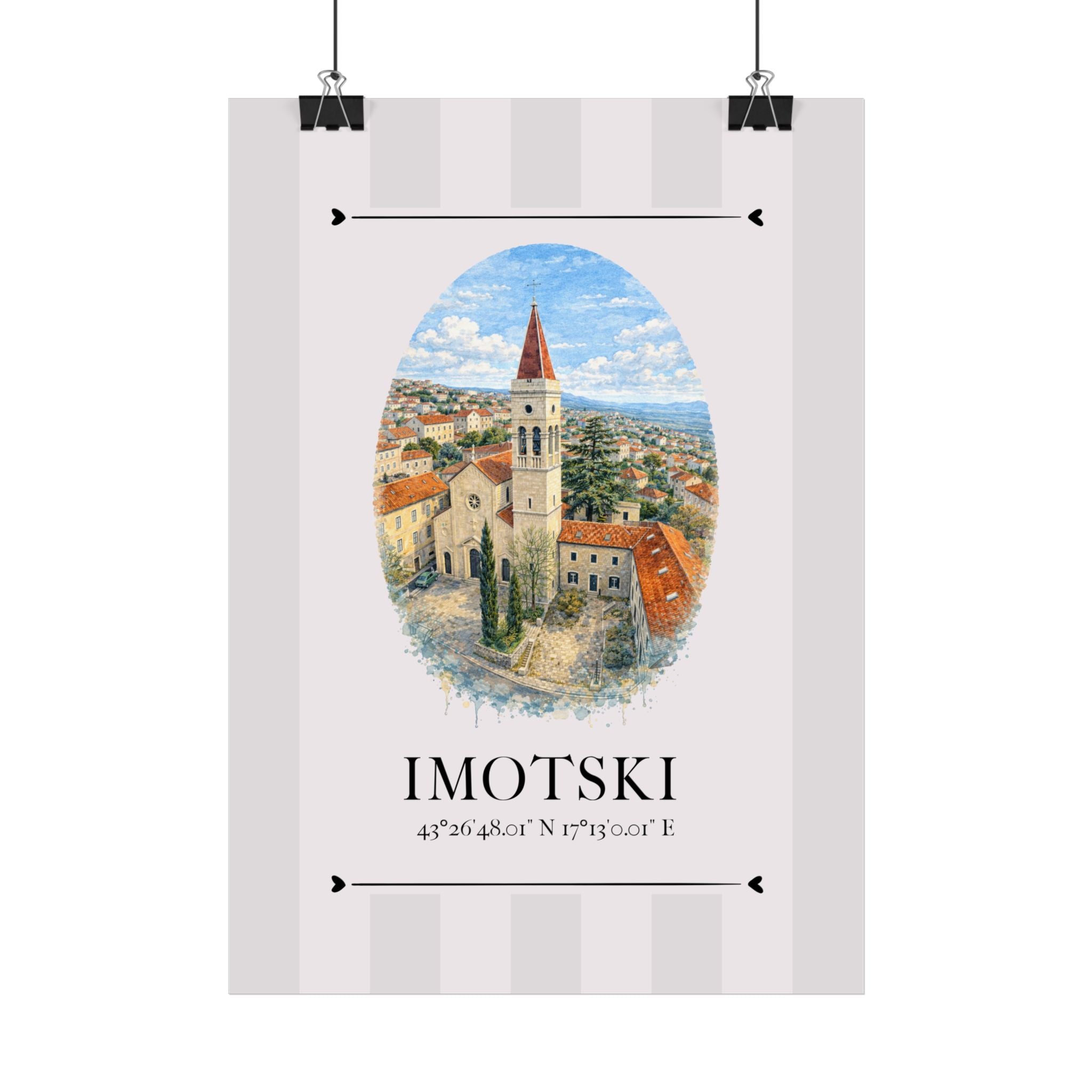 Imotski Poster – Wahrzeichen Illustration | Stadtposter Kroatien