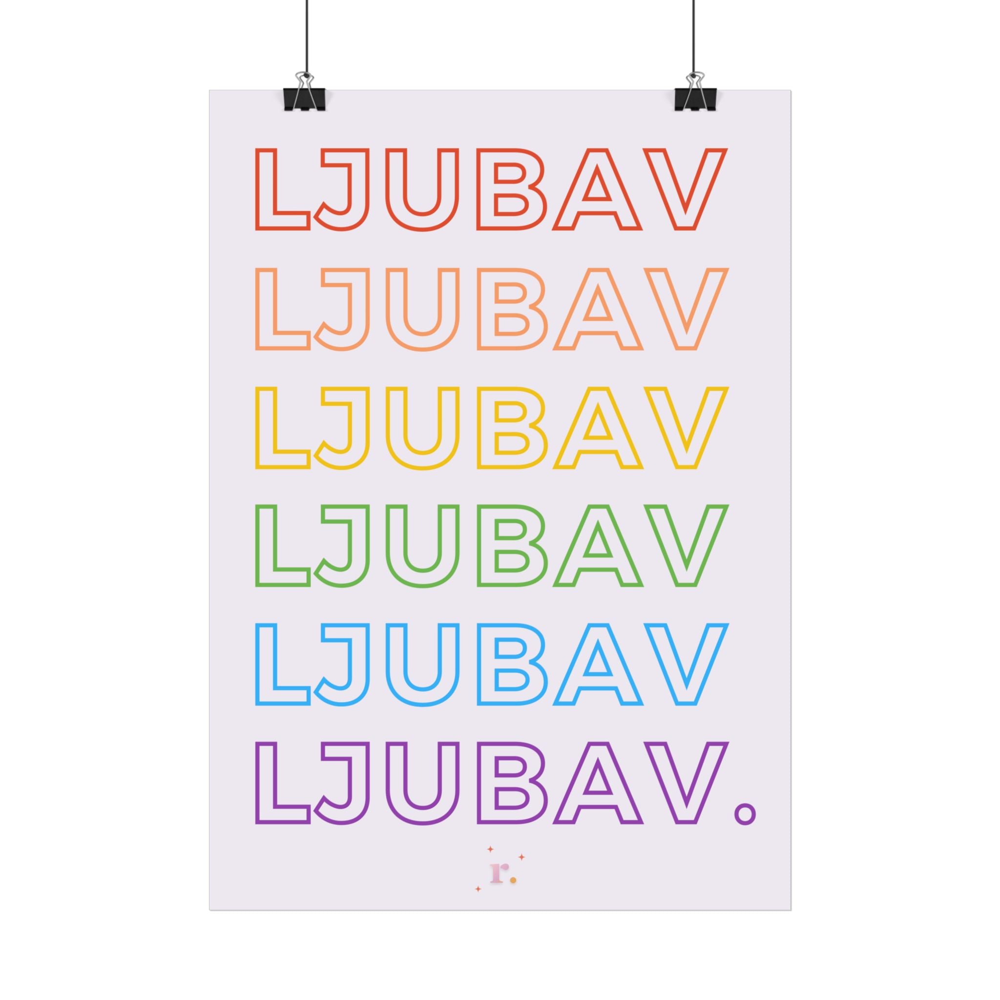 Ljubav – šareni poster ljubavnih izjava