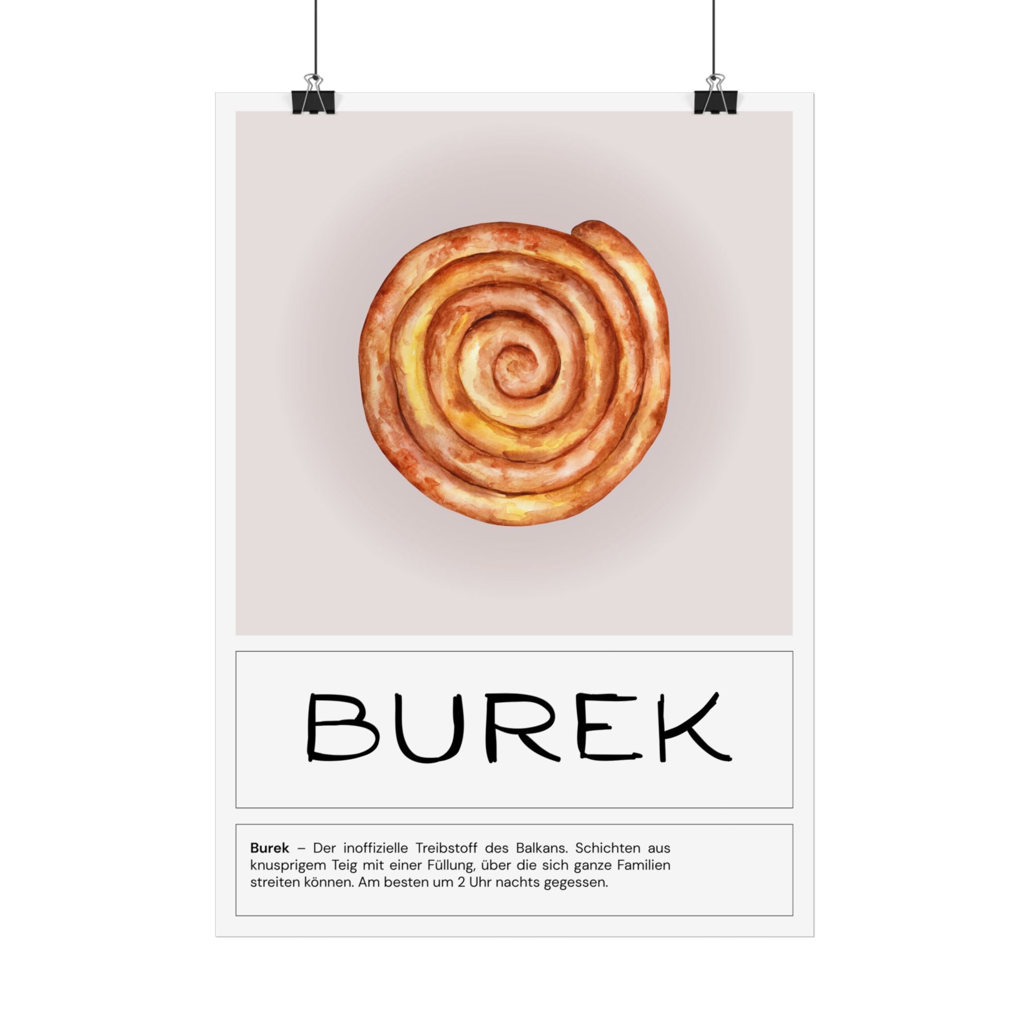 Burek Poster – Balkan Food Küchenposter Wanddekoration