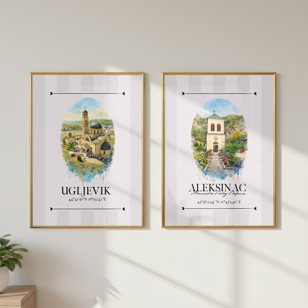 Aleksinac Poster – Wahrzeichen Illustration | Stadtposter Serbien