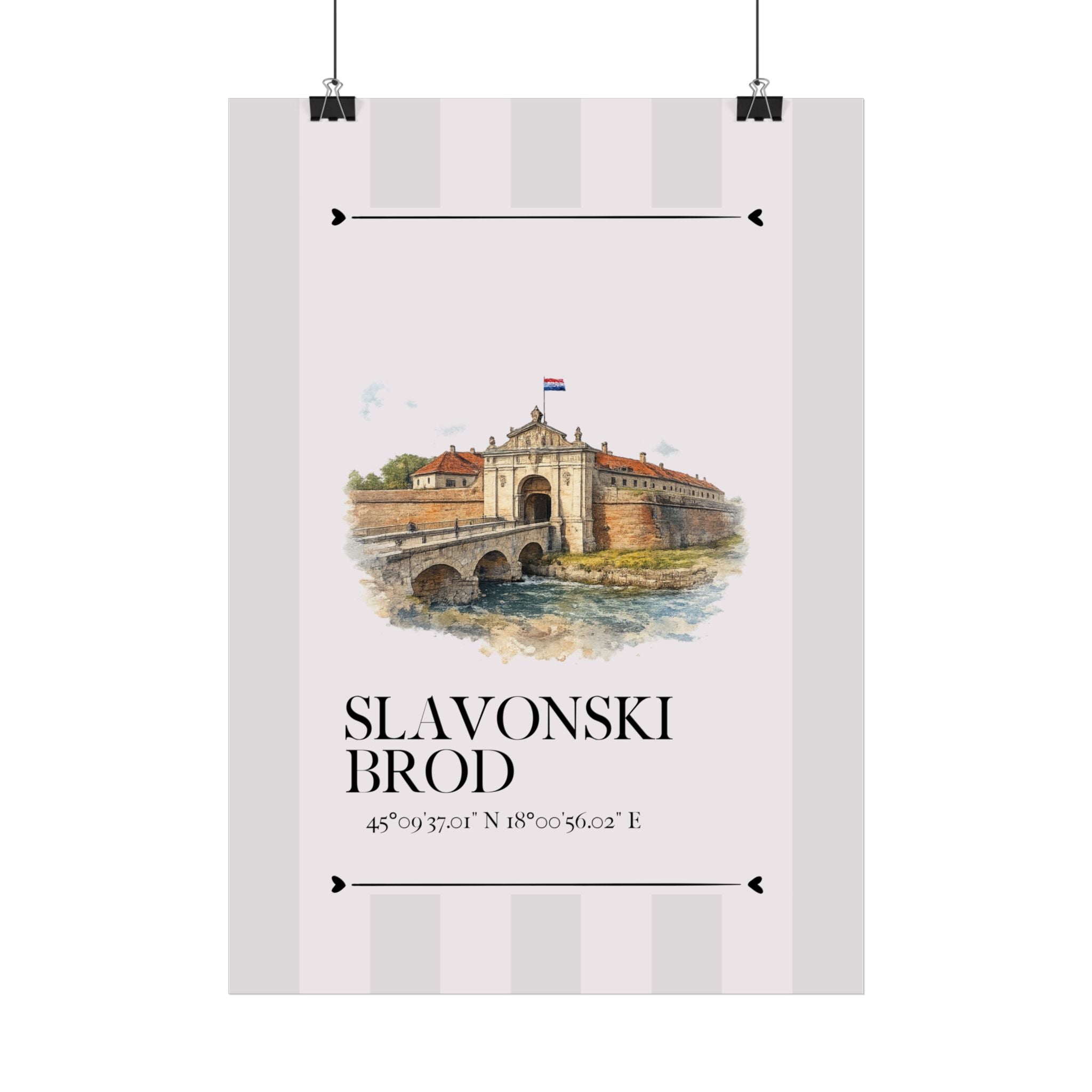 Slavonski Brod Poster – Wahrzeichen Illustration | Stadtposter Kroatien