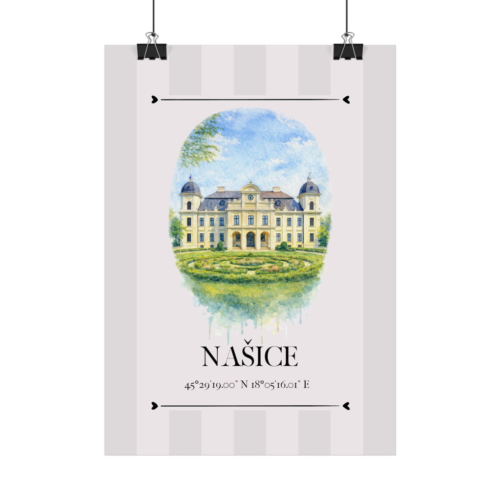 Našice Poster – Wahrzeichen Illustration | Stadtposter Kroatien