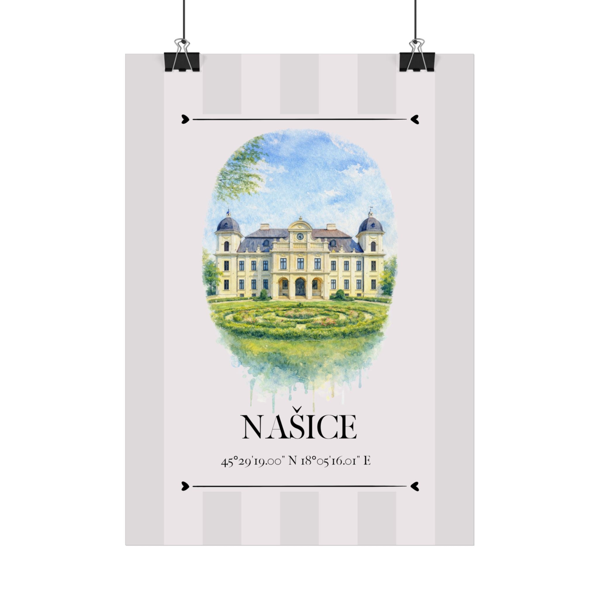 Našice Poster – Wahrzeichen Illustration | Stadtposter Kroatien