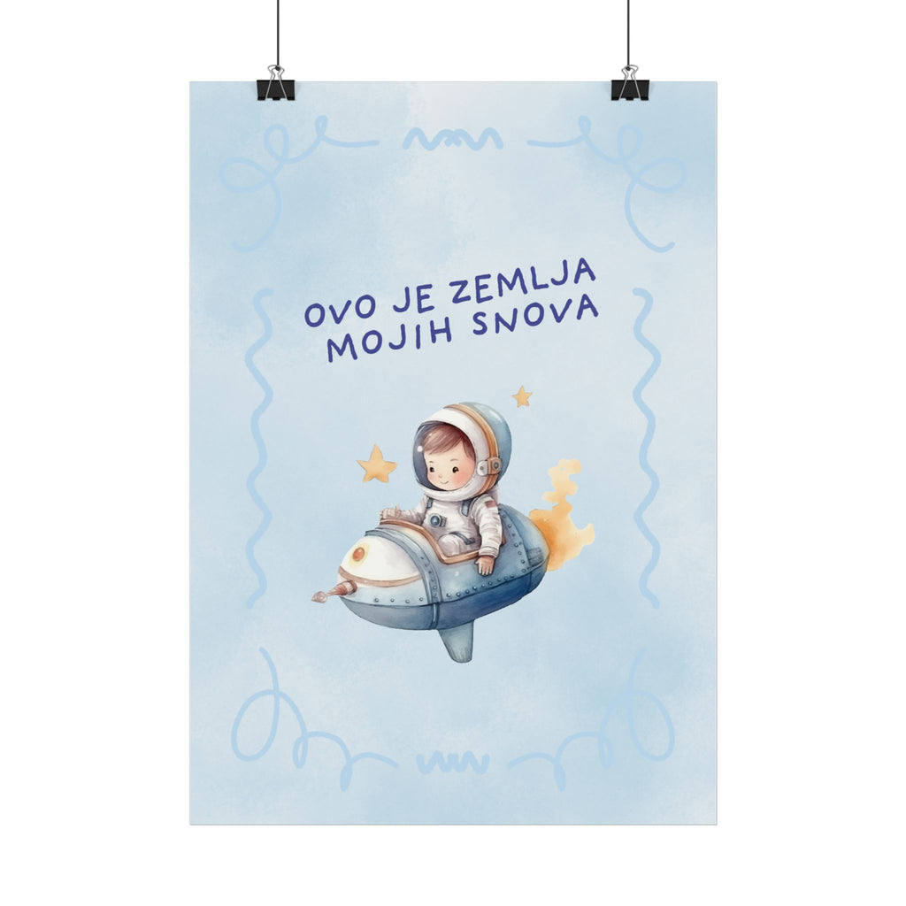 „Kleiner Weltraumheld“ | Niedliches Astronauten Poster fürs Kinderzimmer