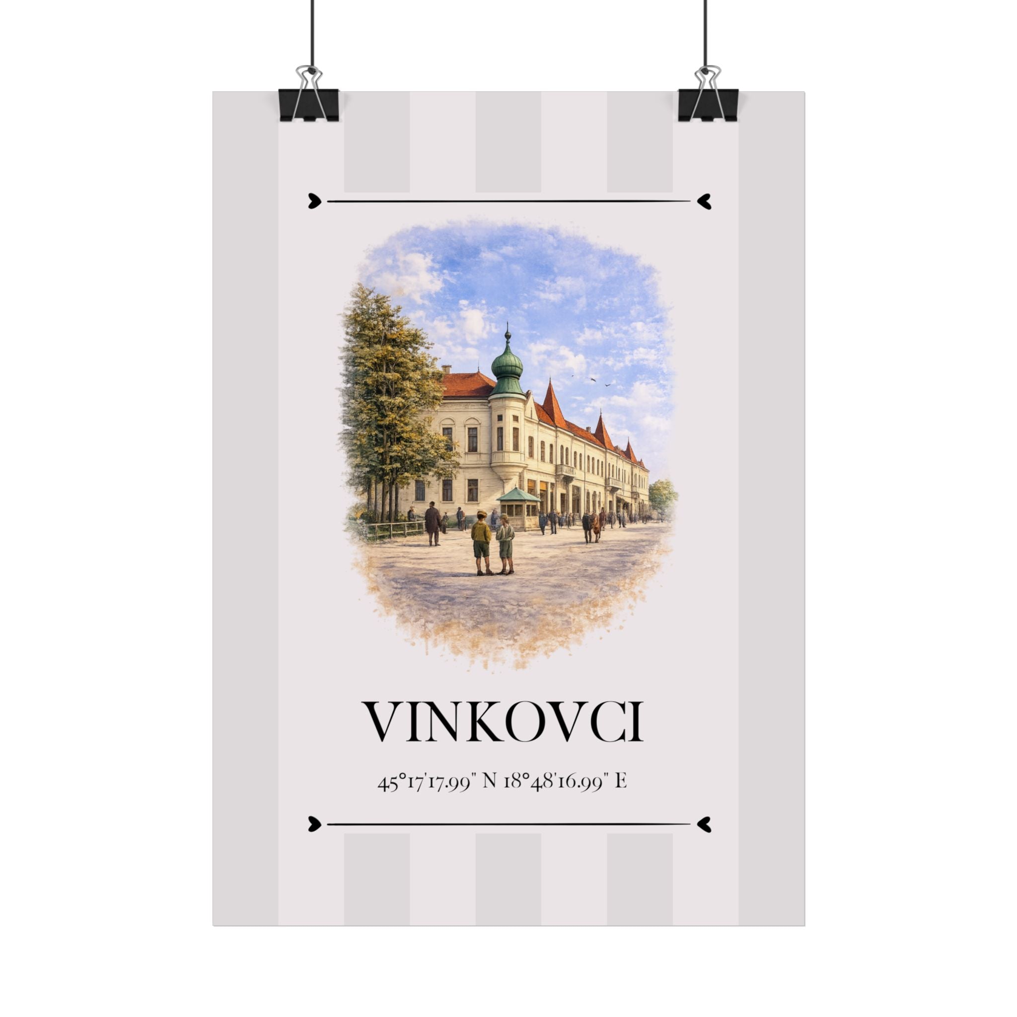 Vinkovci Poster – Wahrzeichen Illustration | Stadtposter Kroatien