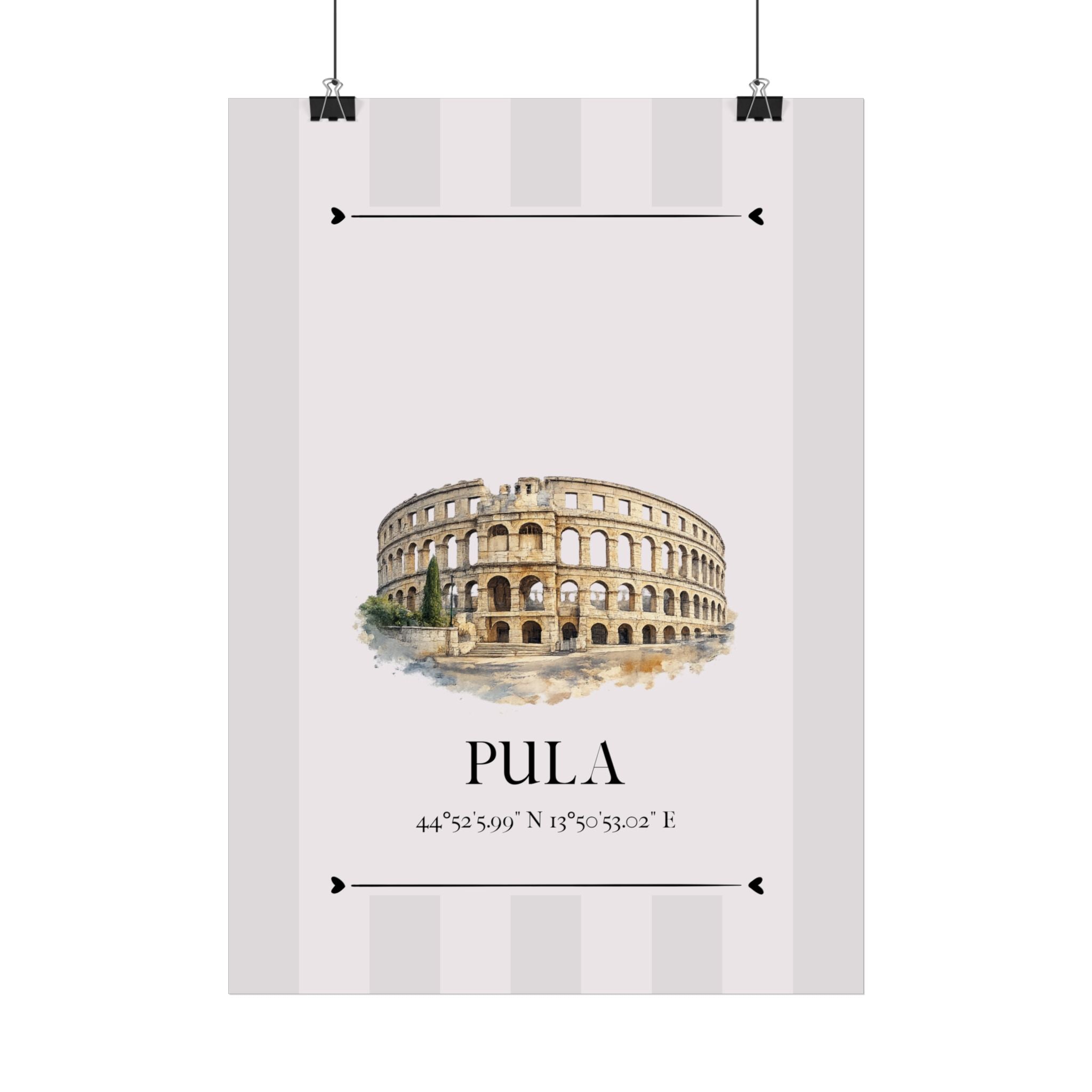 Pula Poster – Wahrzeichen Illustration | Stadtposter Kroatien