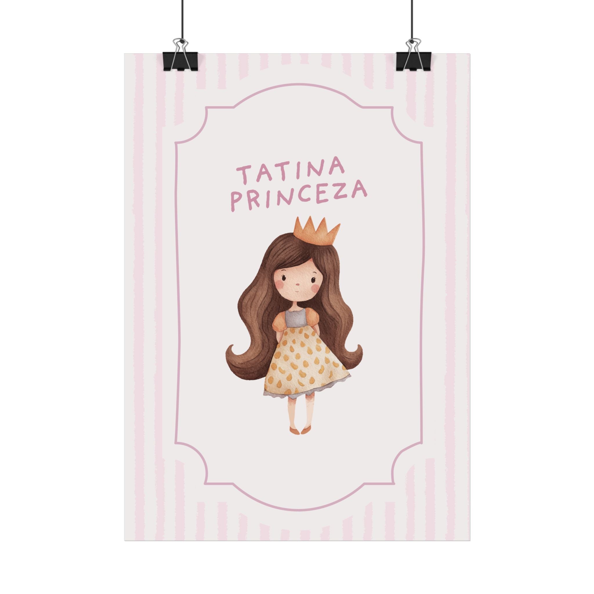 „Papás Prinzessin“ | Mädchen mit Krone Illustration fürs Kinderzimmer