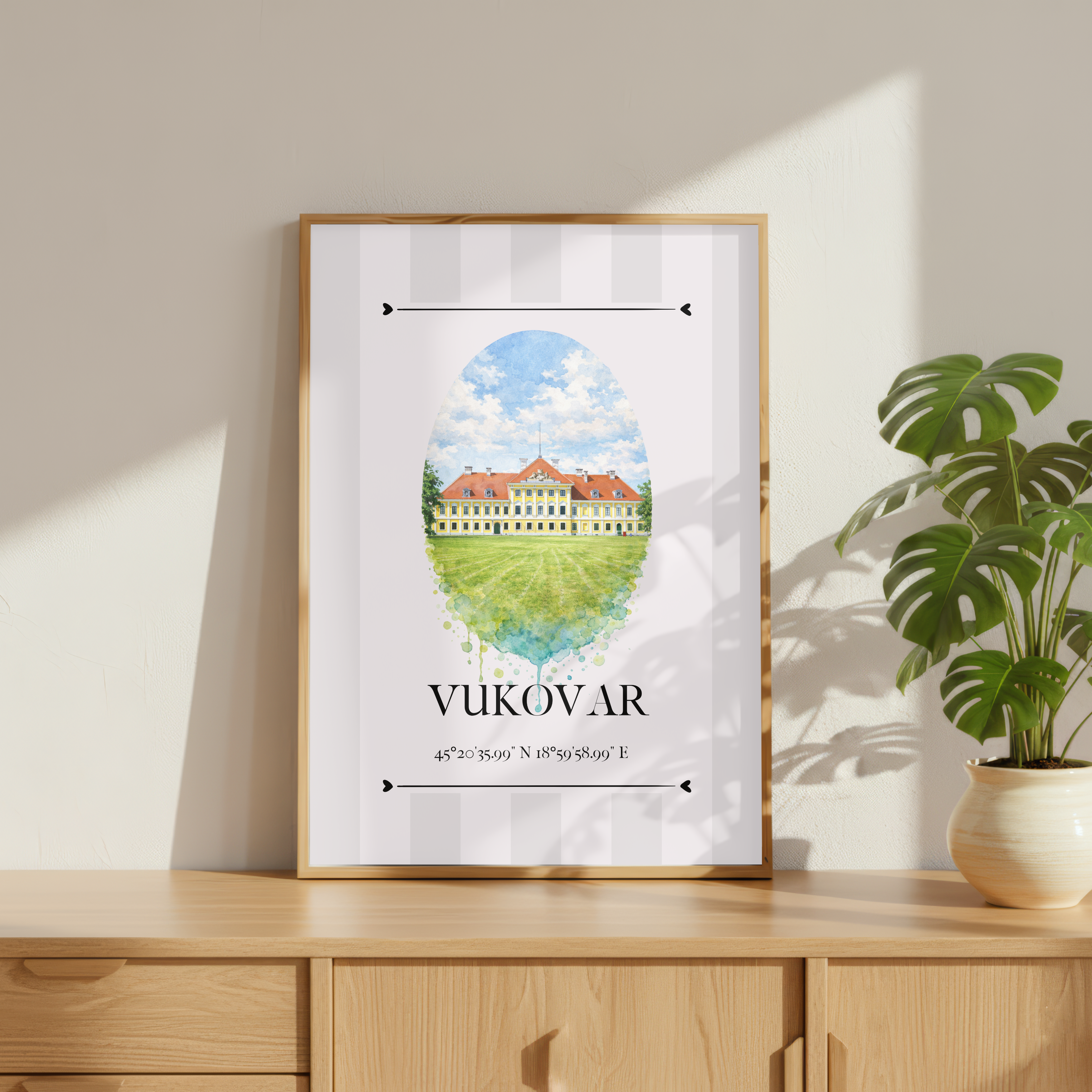 Vukovar Poster – Wahrzeichen Illustration | Stadtposter Kroatien