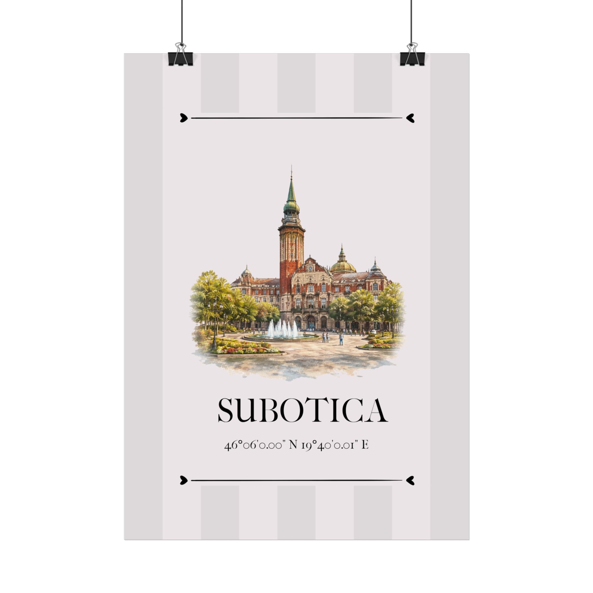 Subotica Poster – Wahrzeichen Illustration | Stadtposter Serbien