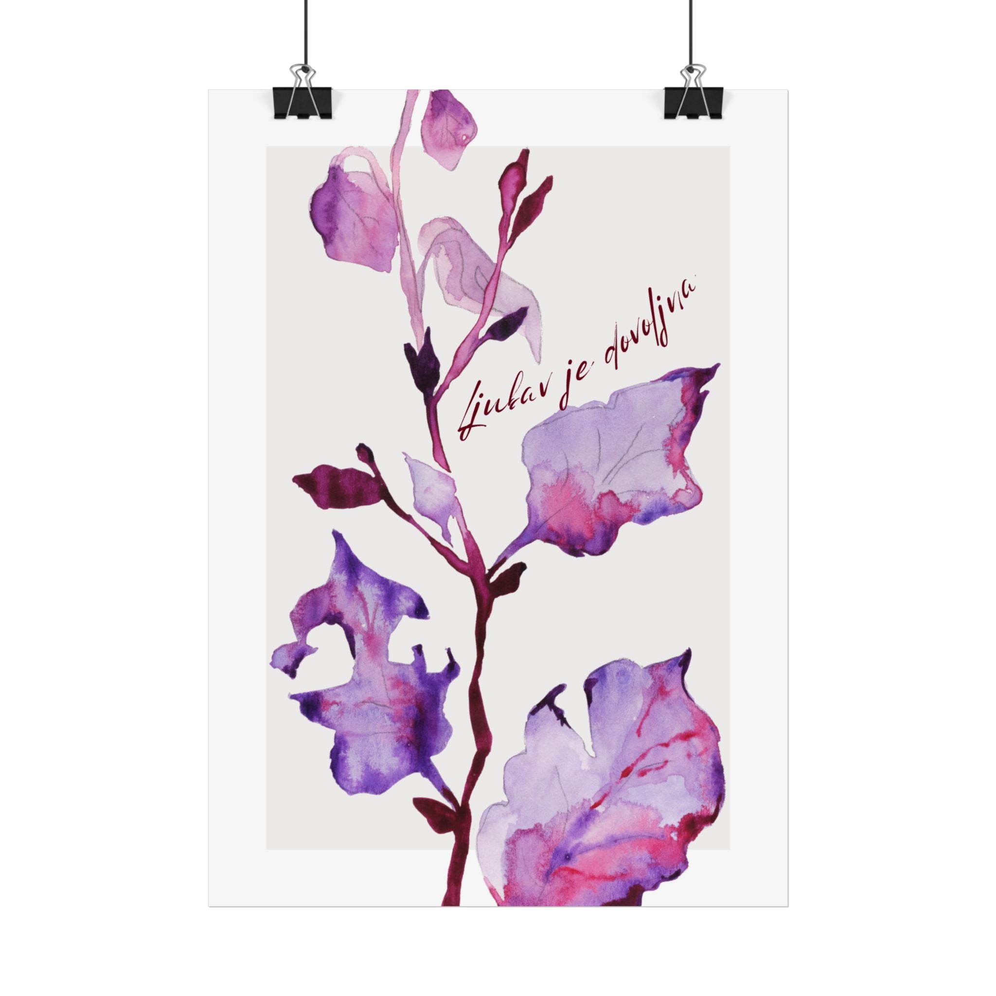 Botanische Aquarellkunst – Blüten in Violett