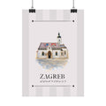 Zagreb Poster – Wahrzeichen Illustration | Stadtposter Kroatien