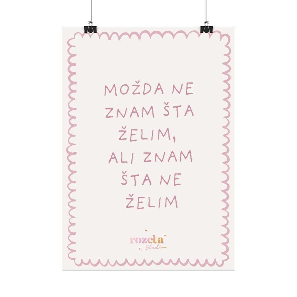 Znam šta Ne Želim – Balkan Mindset Poster