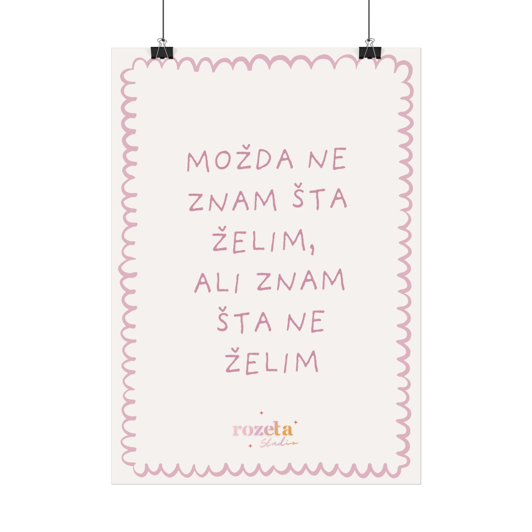 Znam šta Ne Želim – Balkan Mindset Poster