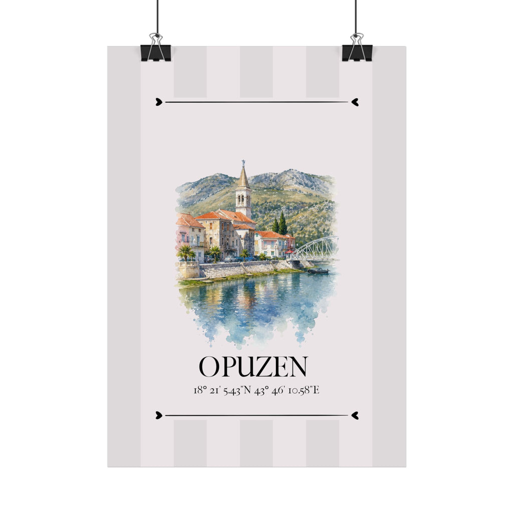 Opuzen Poster – Wahrzeichen Illustration | Stadtposter Kroatien