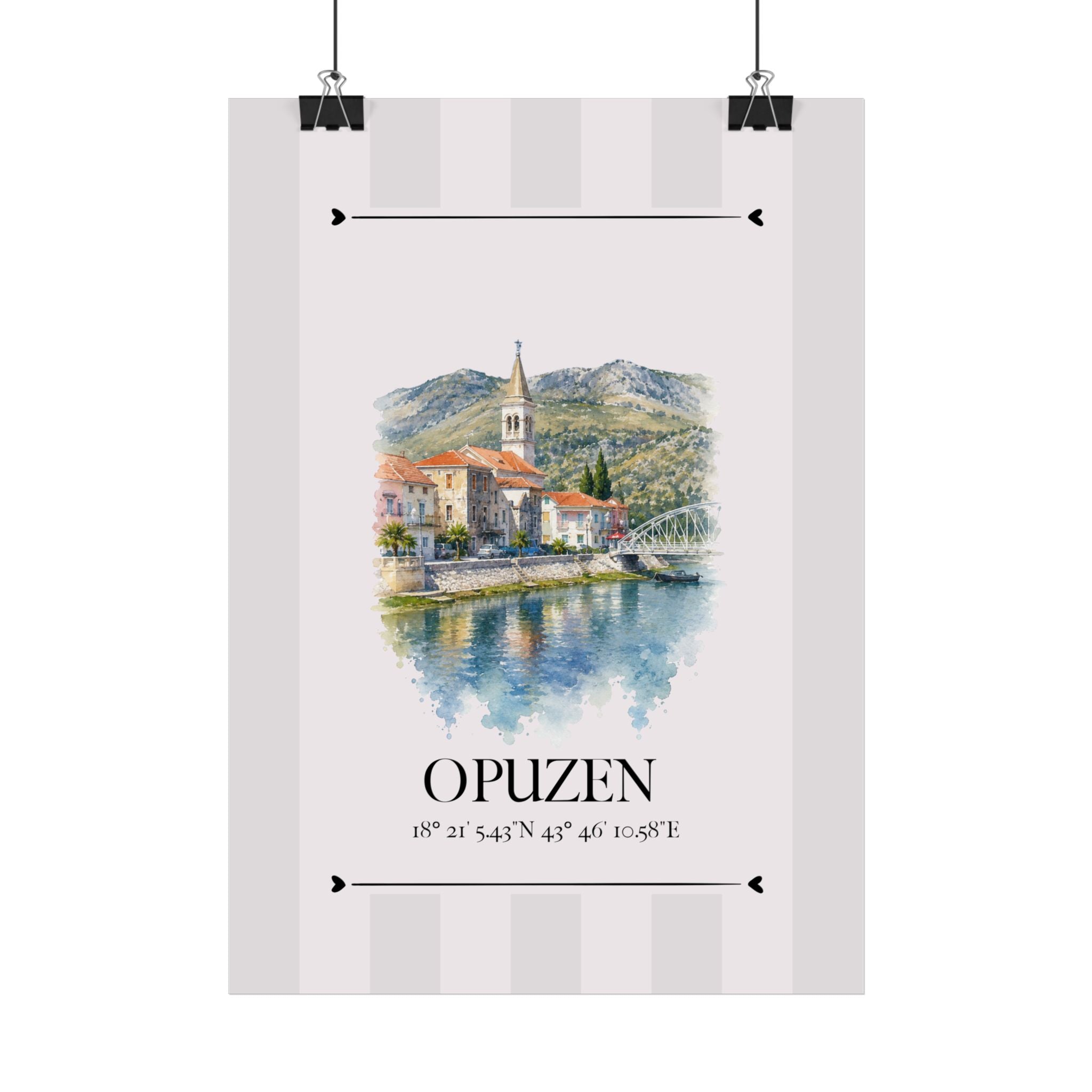 Opuzen Poster – Wahrzeichen Illustration | Stadtposter Kroatien