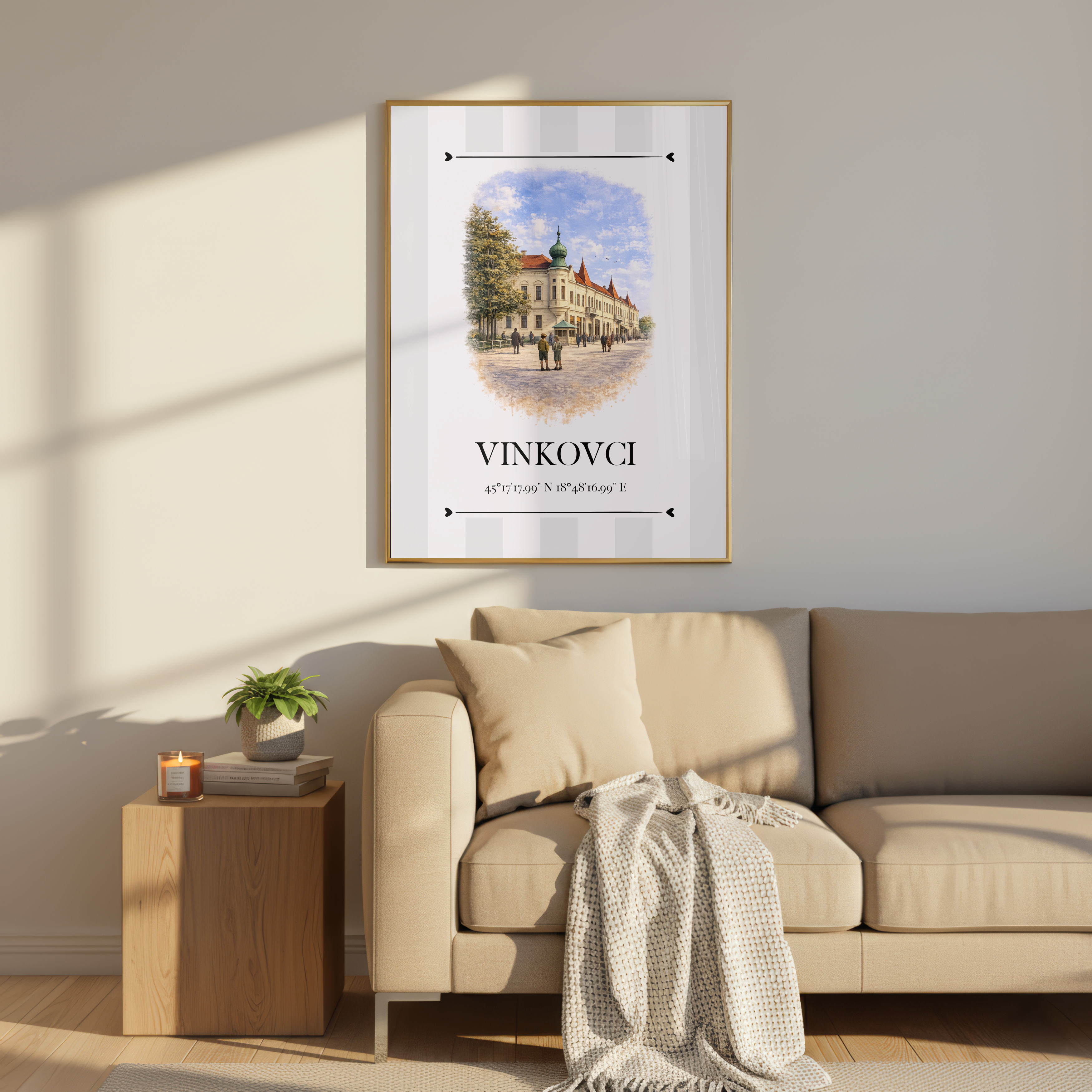 Vinkovci Poster – Wahrzeichen Illustration | Stadtposter Kroatien
