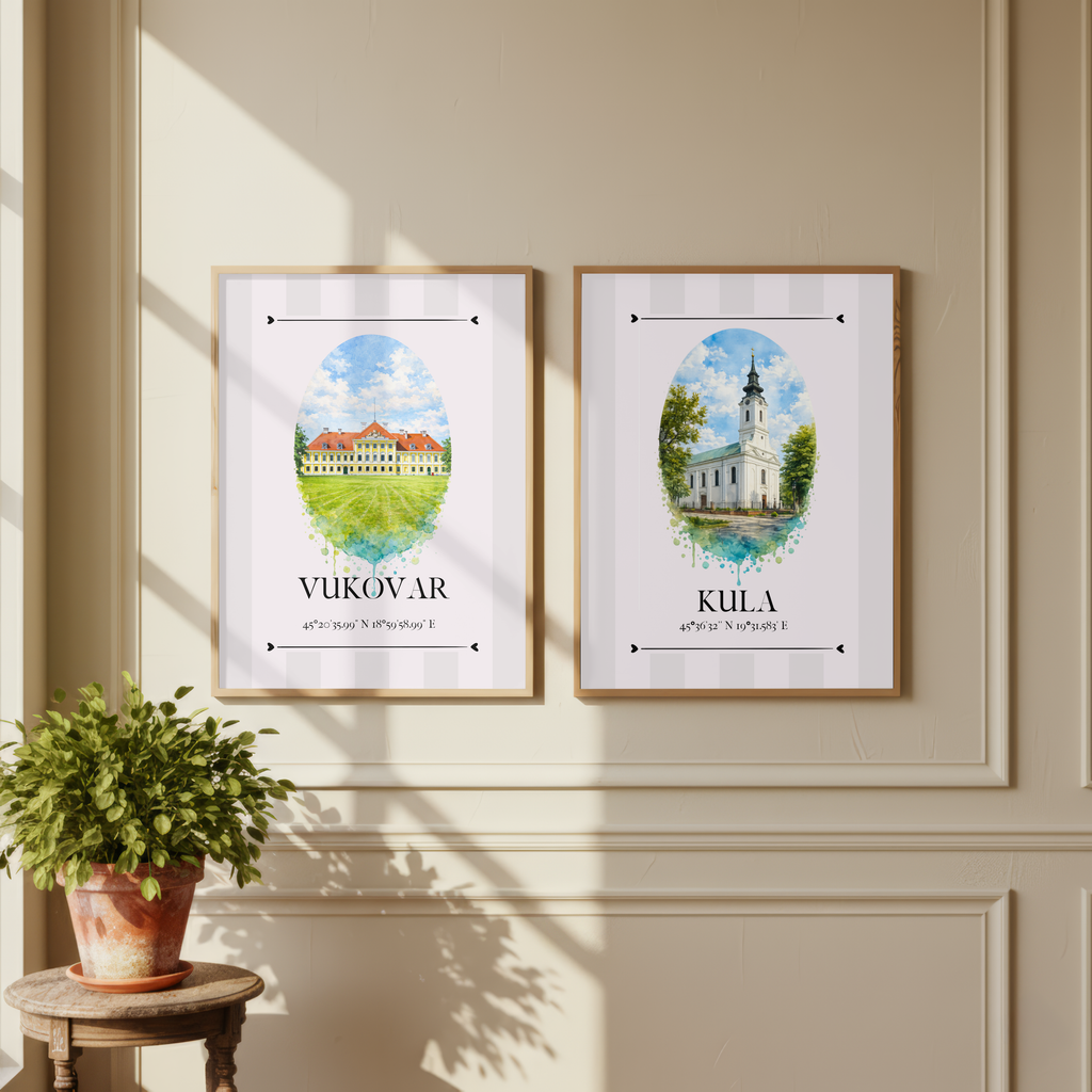 Vukovar Poster – Wahrzeichen Illustration | Stadtposter Kroatien