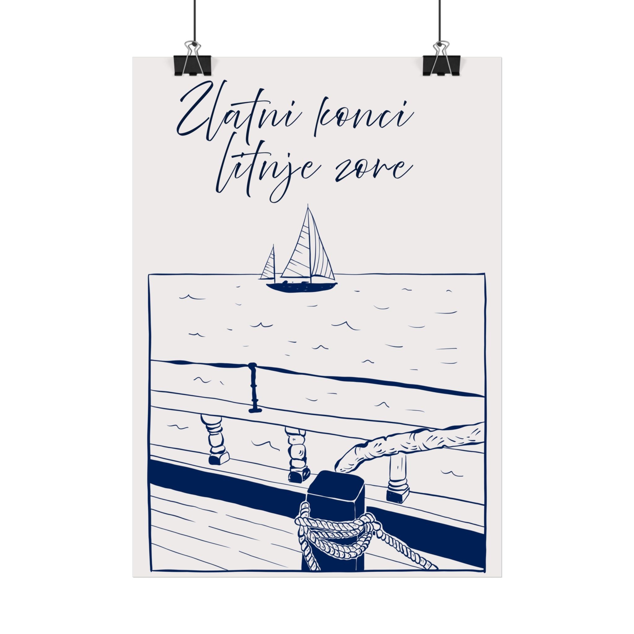 Zlatni konci litnje zore – Mediteranski jedrenjak Poster