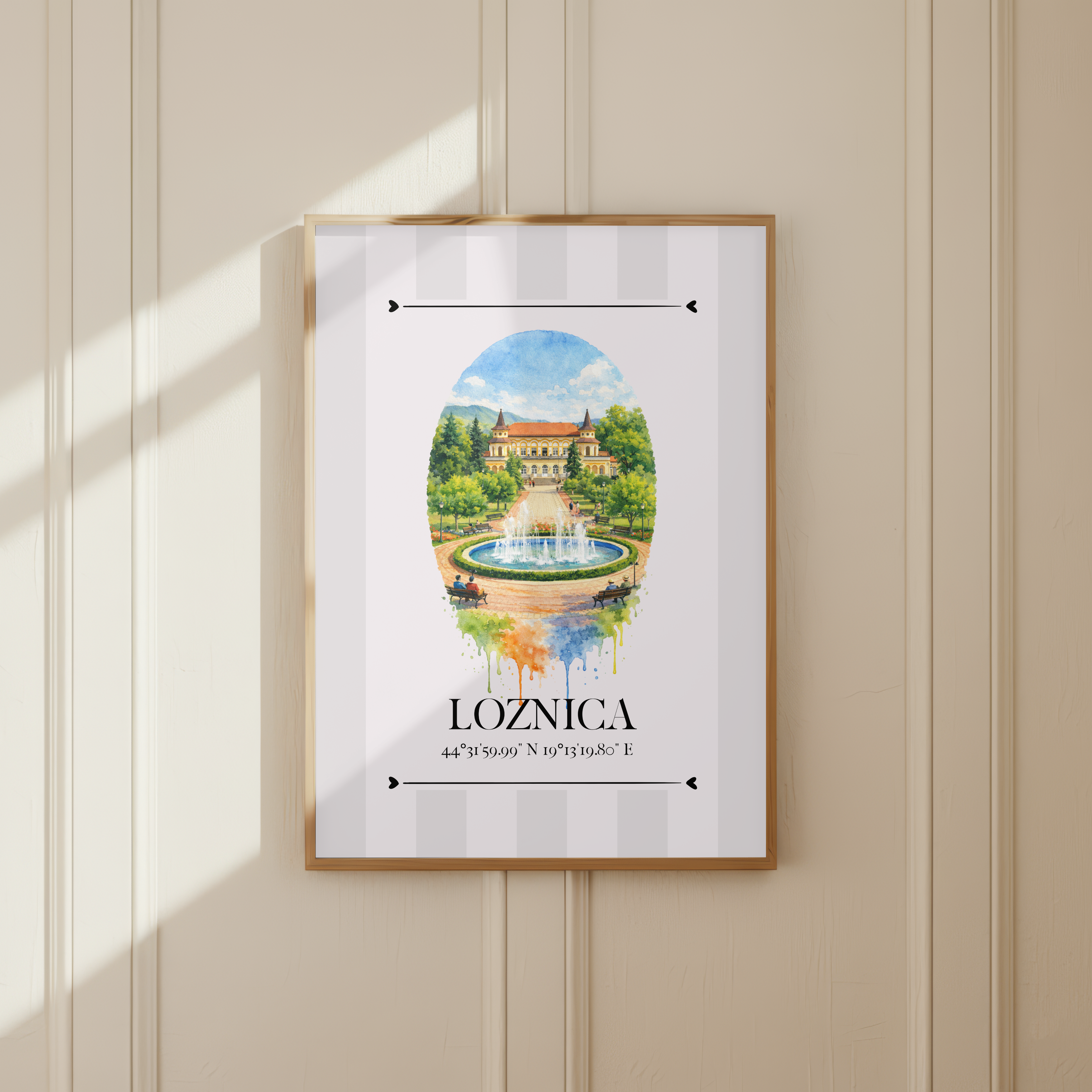 Loznica Poster – Wahrzeichen Illustration | Stadtposter Serbien