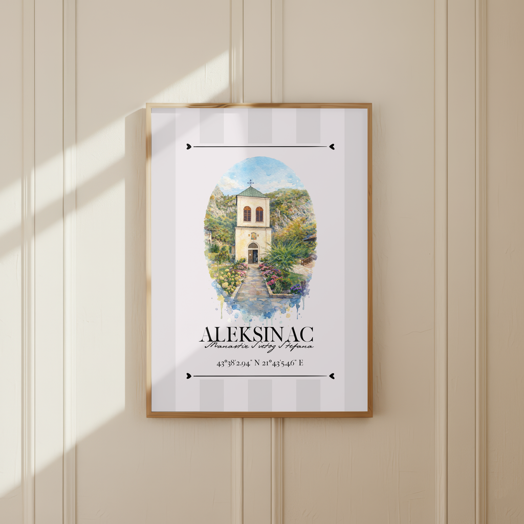 Aleksinac Poster – Wahrzeichen Illustration | Stadtposter Serbien