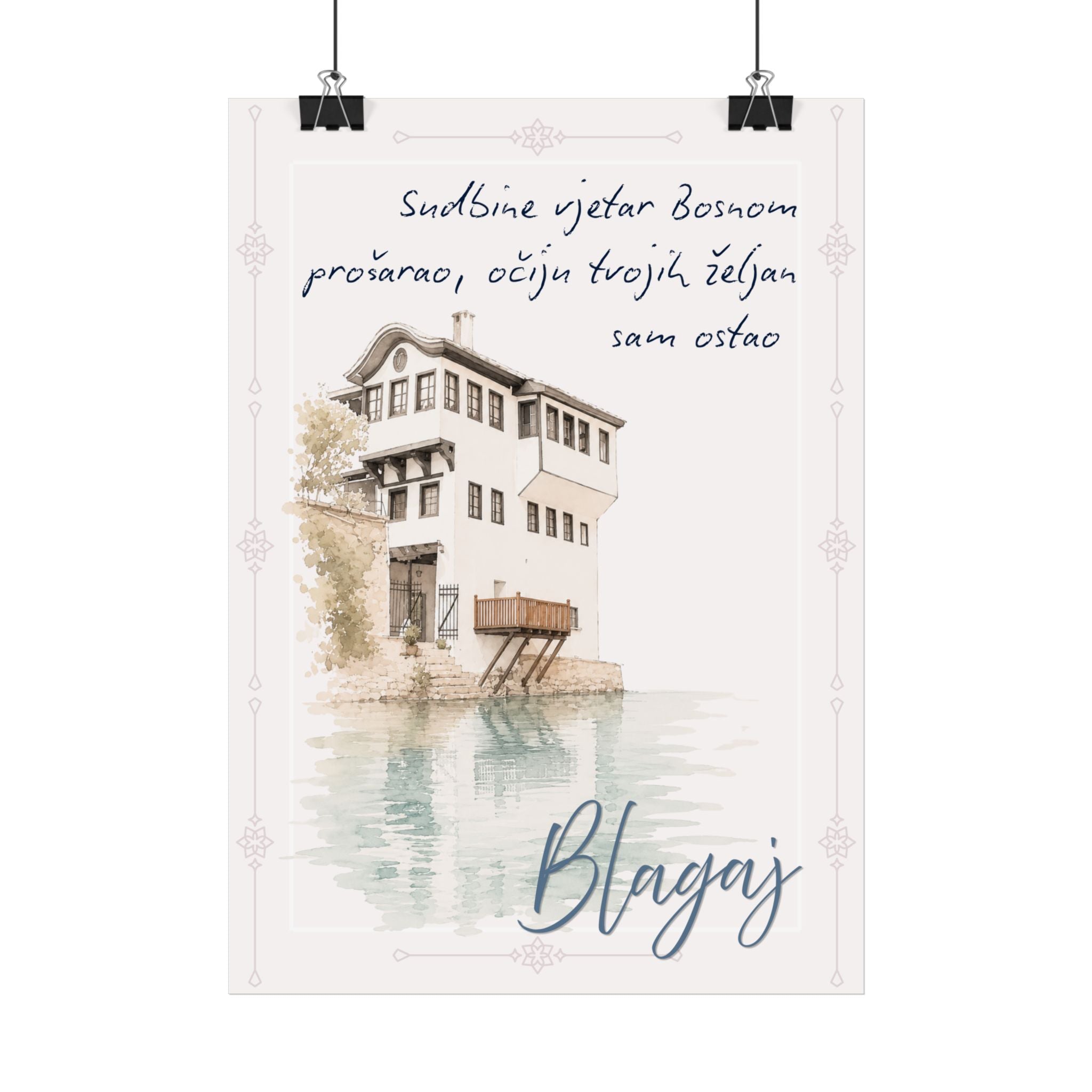 Blagaj – Zeitlose Erinnerung | Herzegowina Aquarell-Kunstdruck