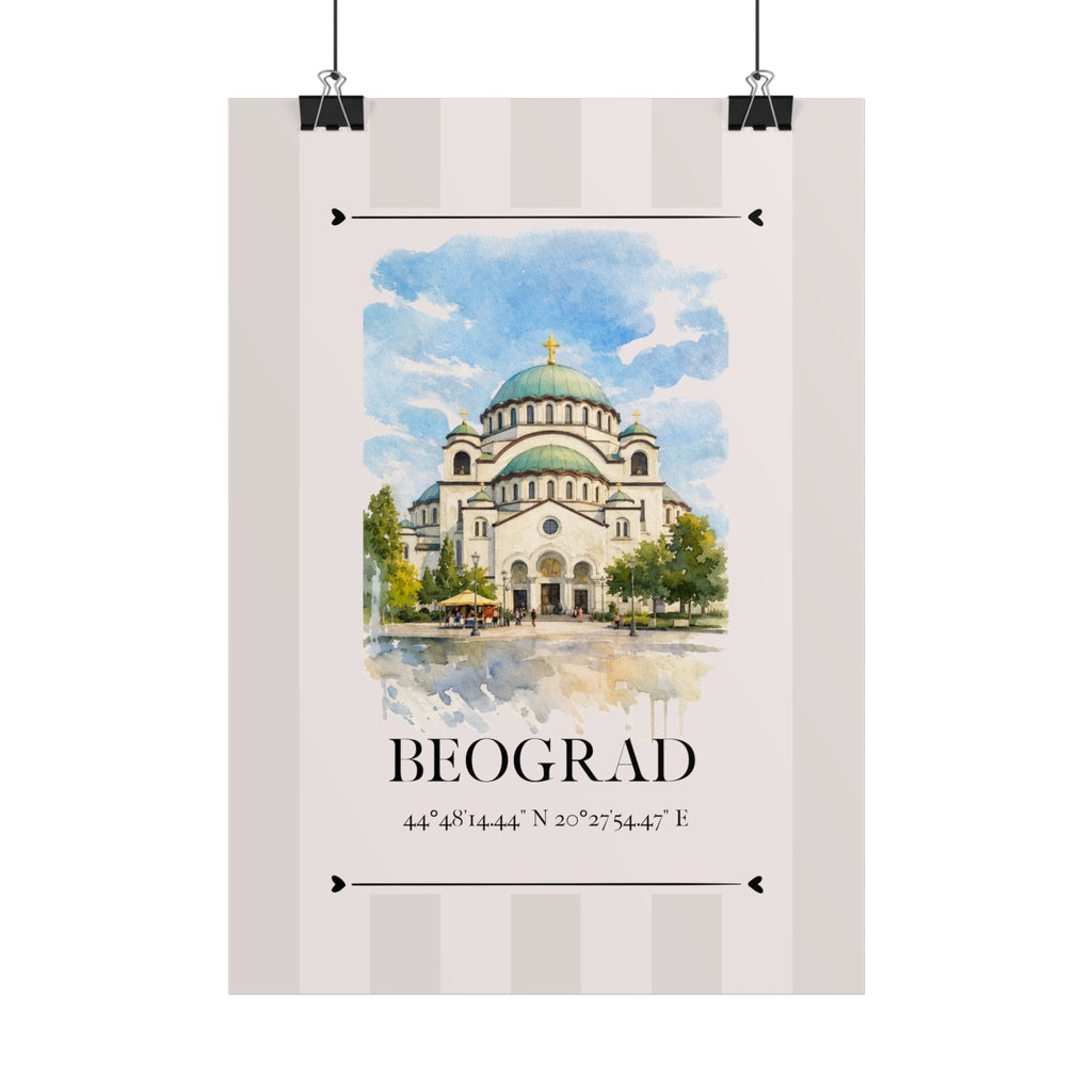 Hram Svetog Save Poster – Wahrzeichen Illustration Beograd | Stadtposter Serbien