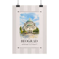 Hram Svetog Save Poster – Wahrzeichen Illustration Beograd | Stadtposter Serbien