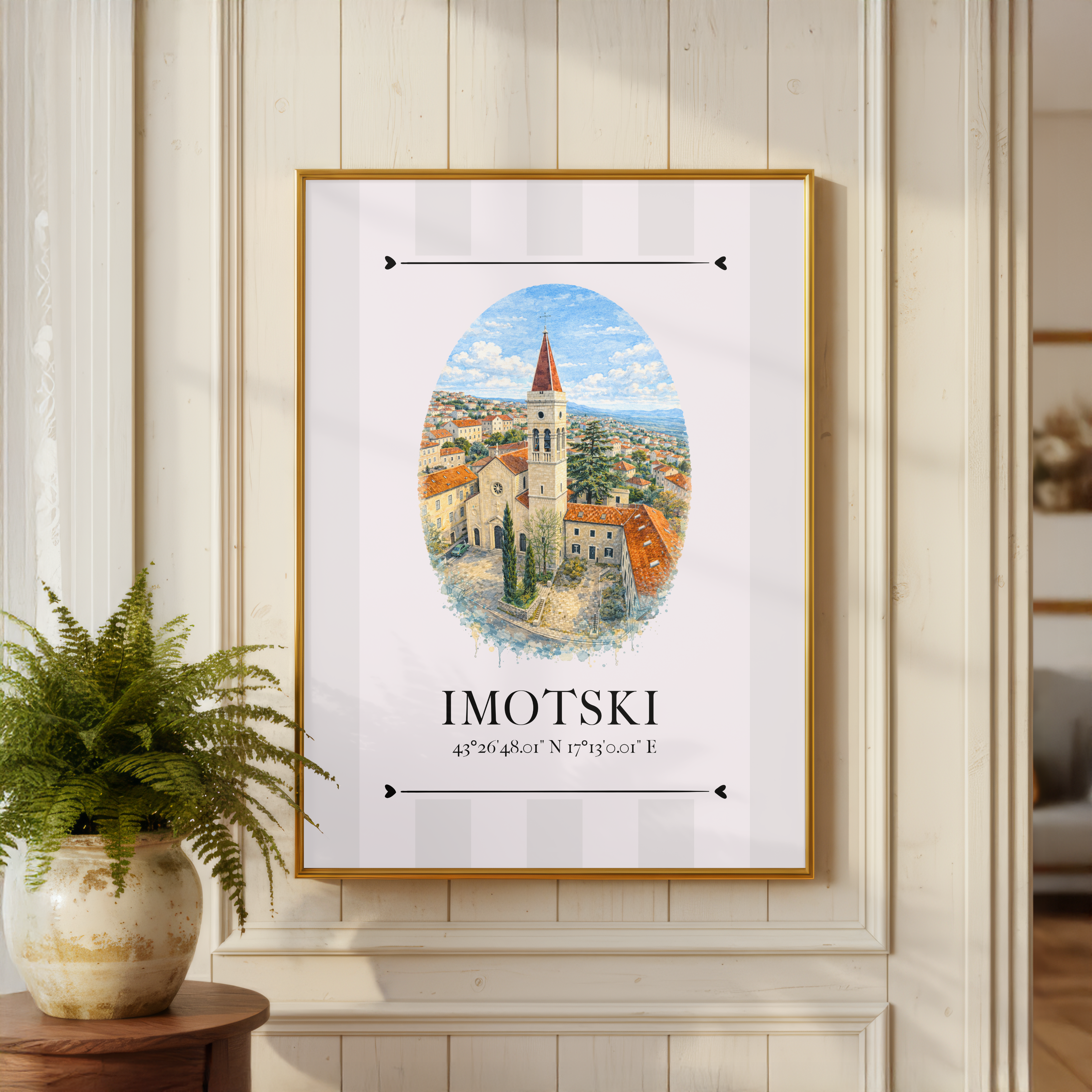 Imotski Poster – Wahrzeichen Illustration | Stadtposter Kroatien