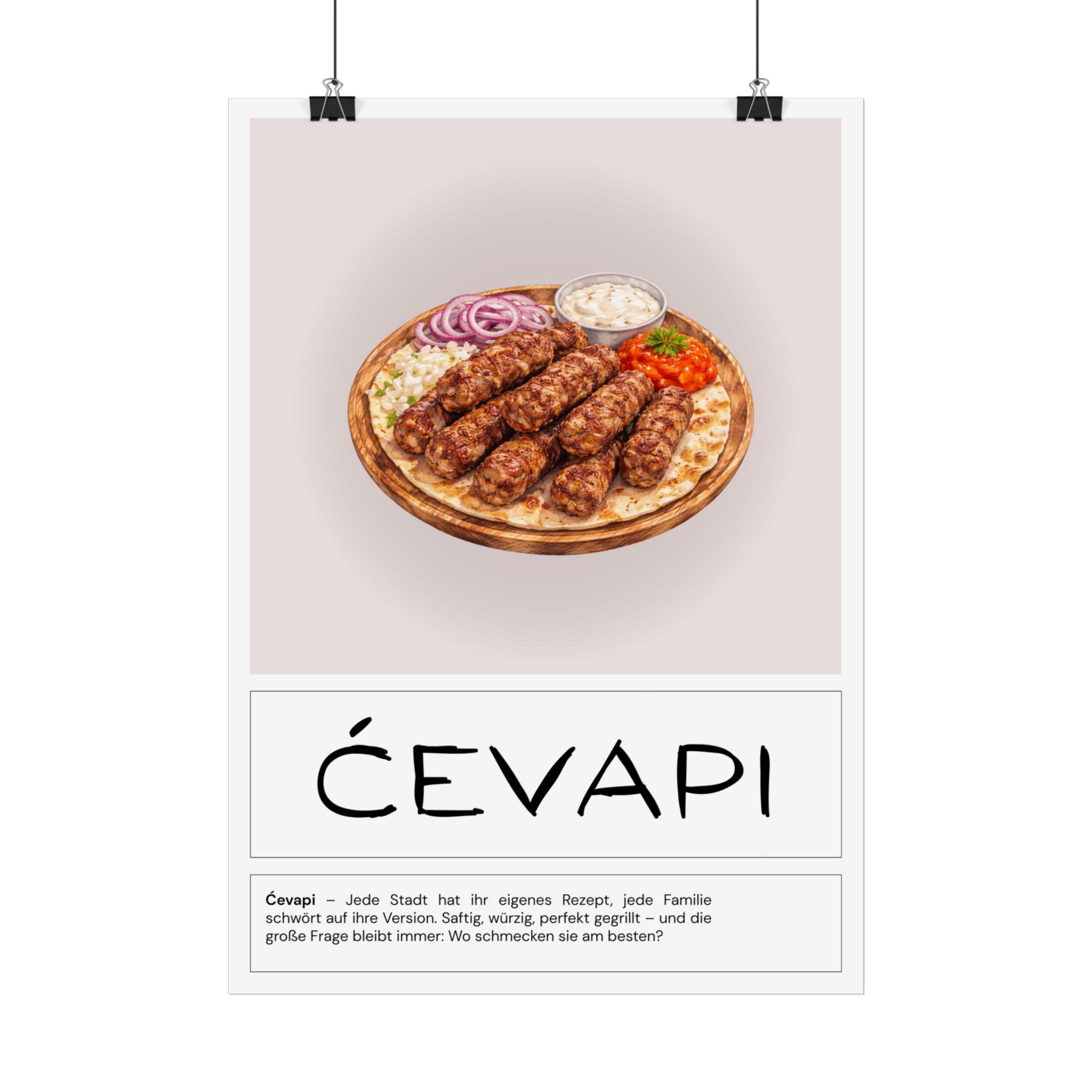 Ćevapi Poster – Traditionelle Balkan Küche