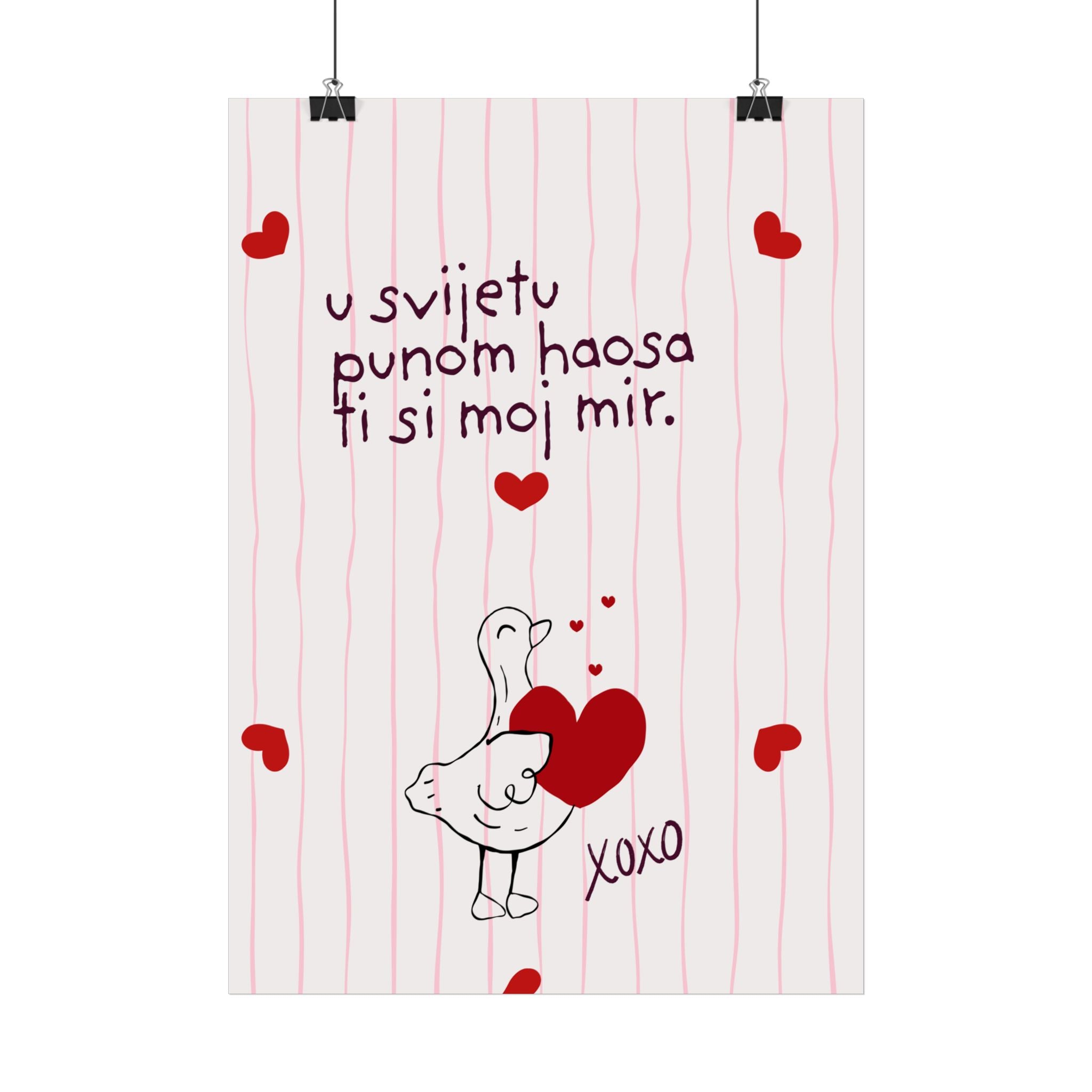 Ti Si moj Mir - Liebe Poster mit Herz