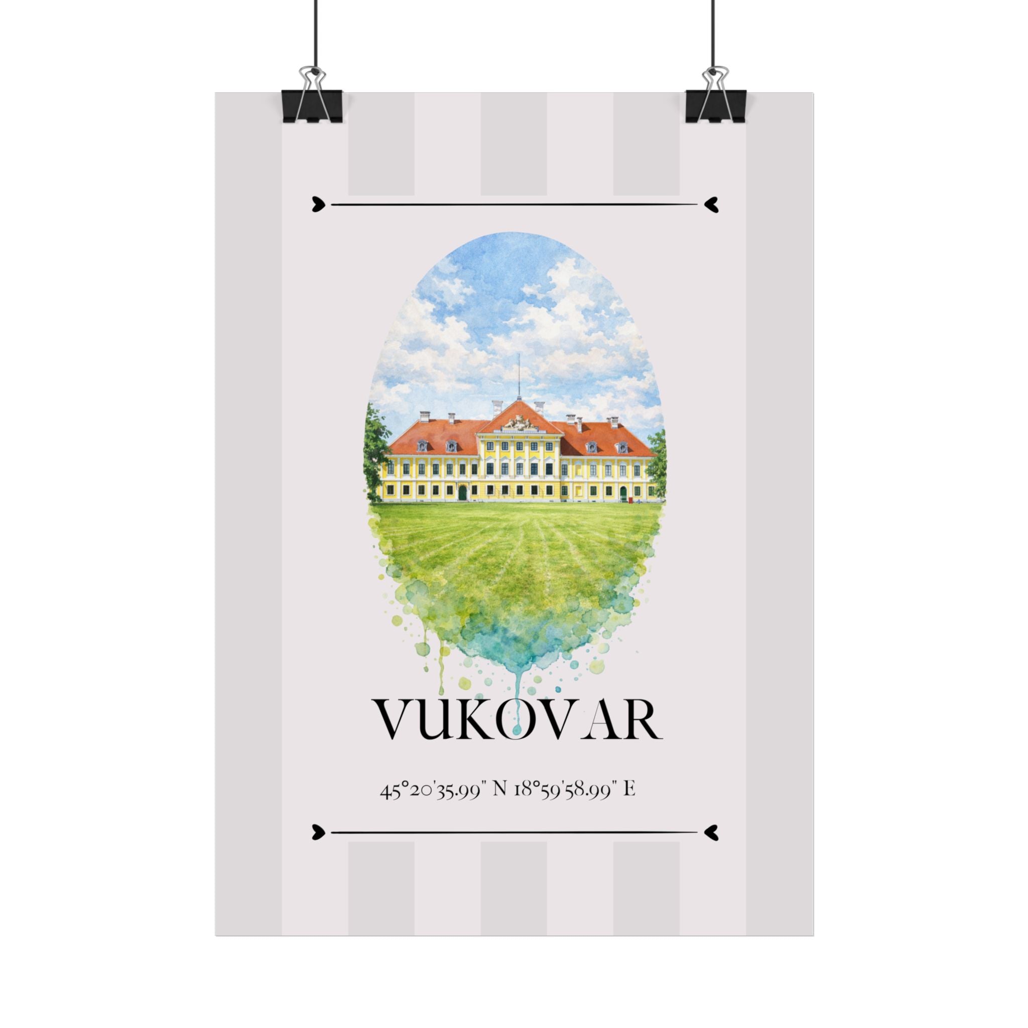Vukovar Poster – Wahrzeichen Illustration | Stadtposter Kroatien