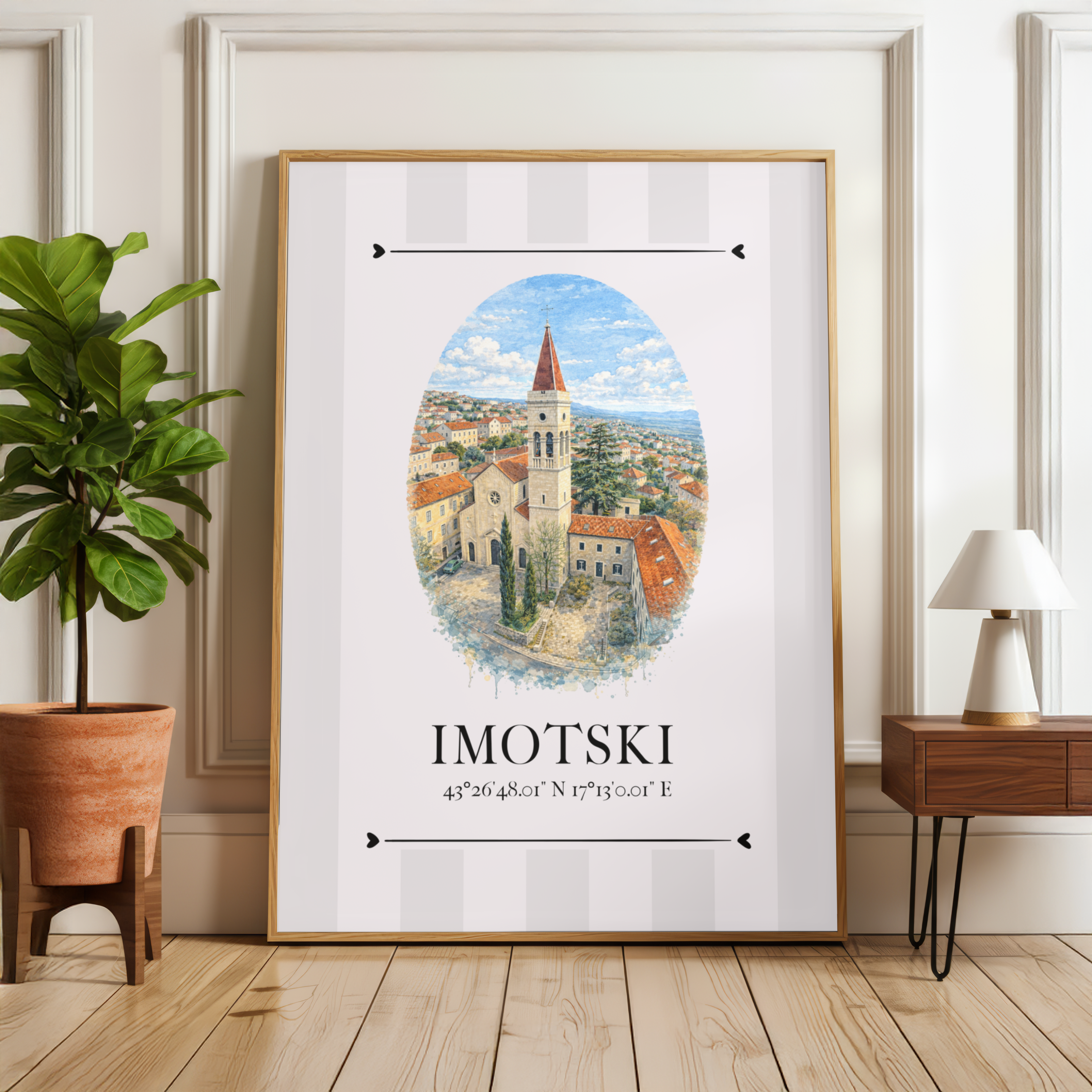 Imotski Poster – Wahrzeichen Illustration | Stadtposter Kroatien