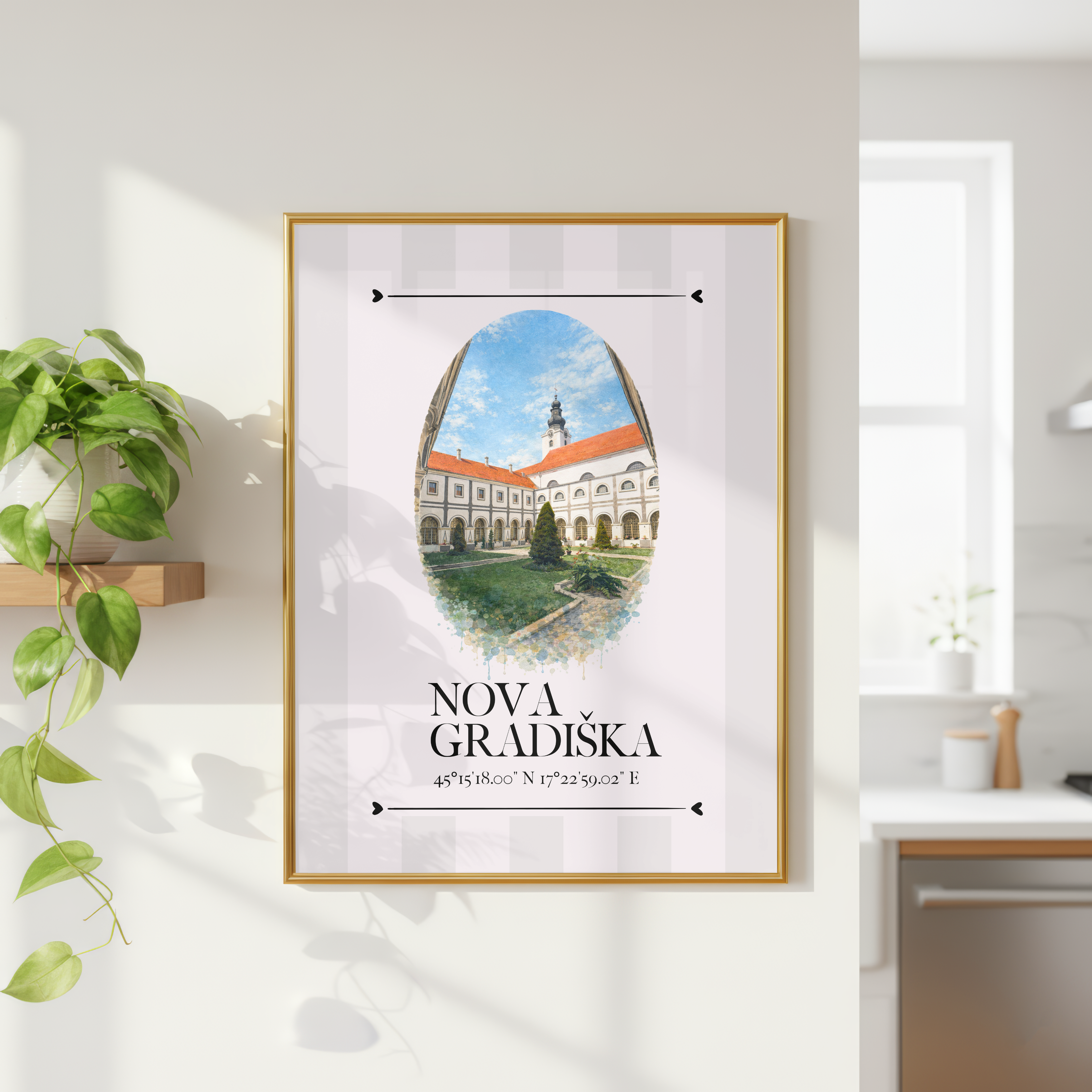 Nova Gradiška Poster – Wahrzeichen Illustration | Stadtposter Kroatien