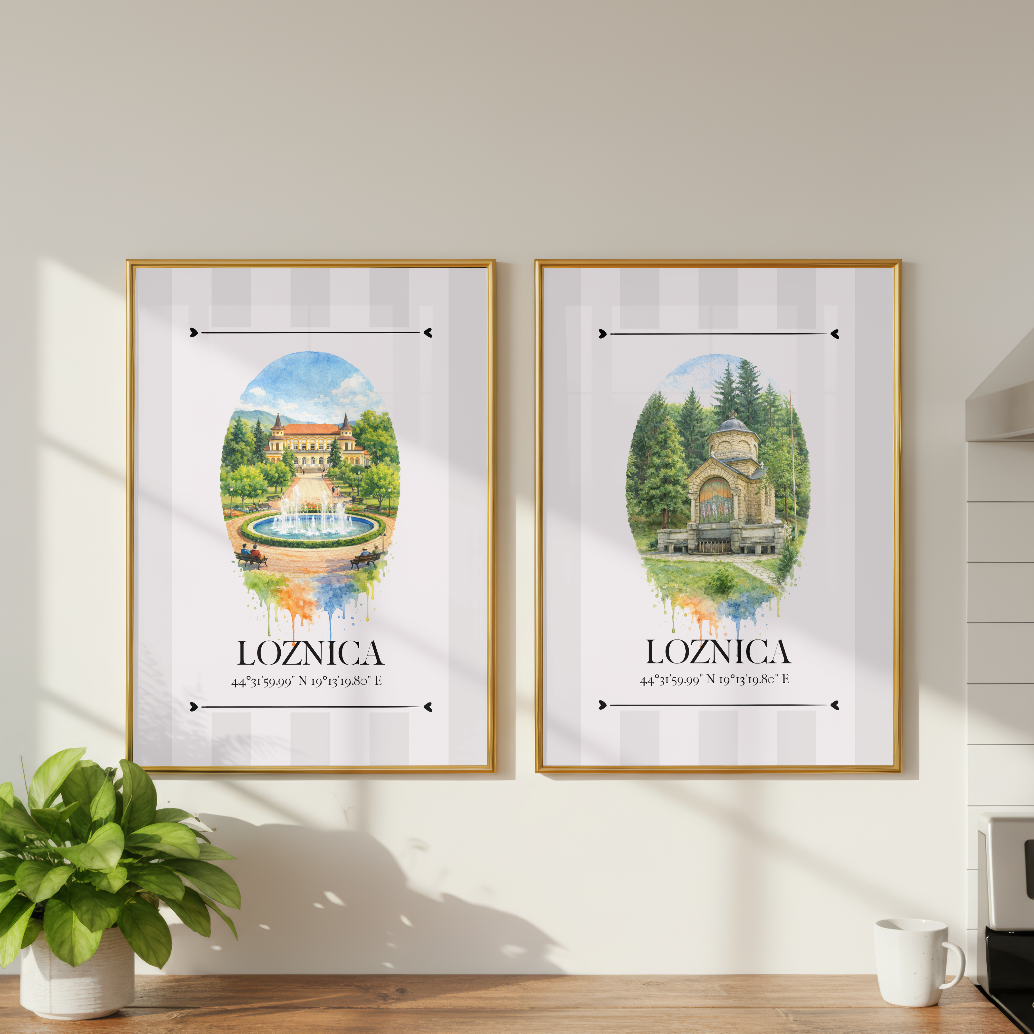 Loznica Poster – Wahrzeichen Illustration | Stadtposter Serbien