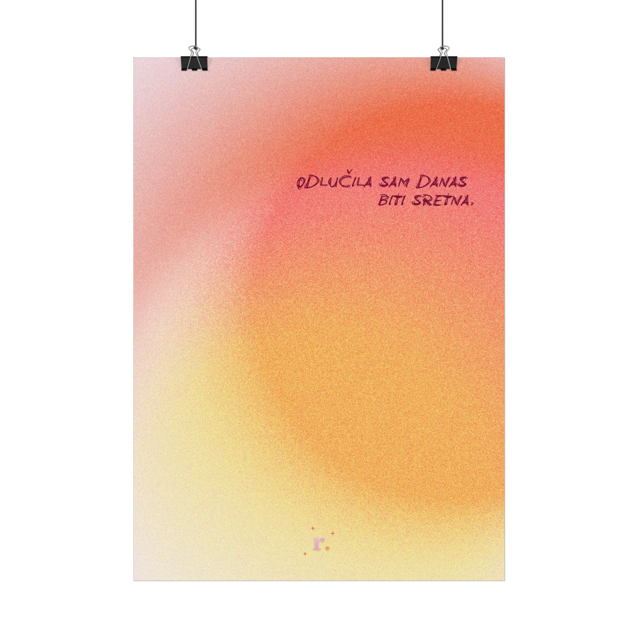 Heute entscheide ich mich für Glück – Gradient Poster