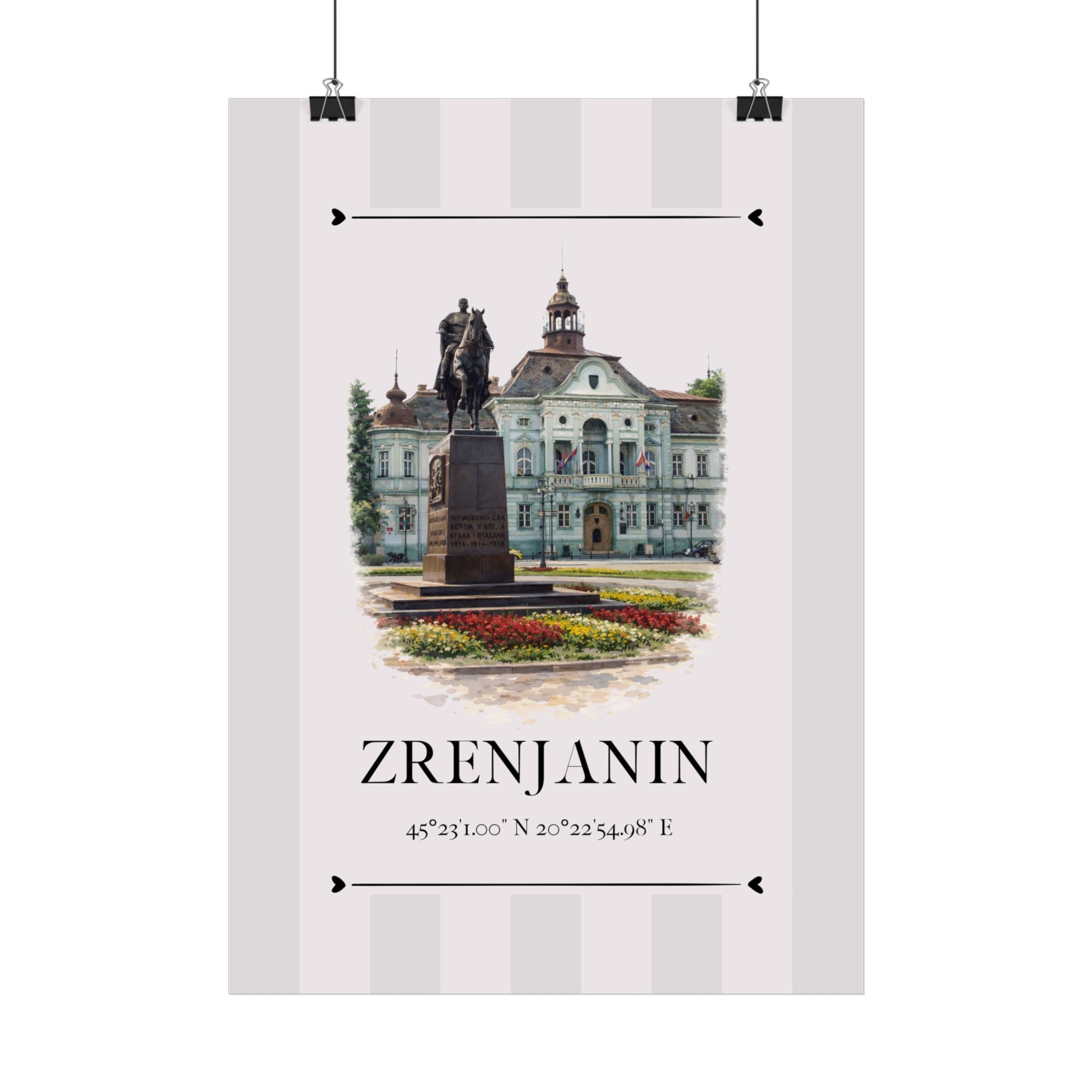 Zrenjanin Poster – Wahrzeichen Illustration | Stadtposter Serbien