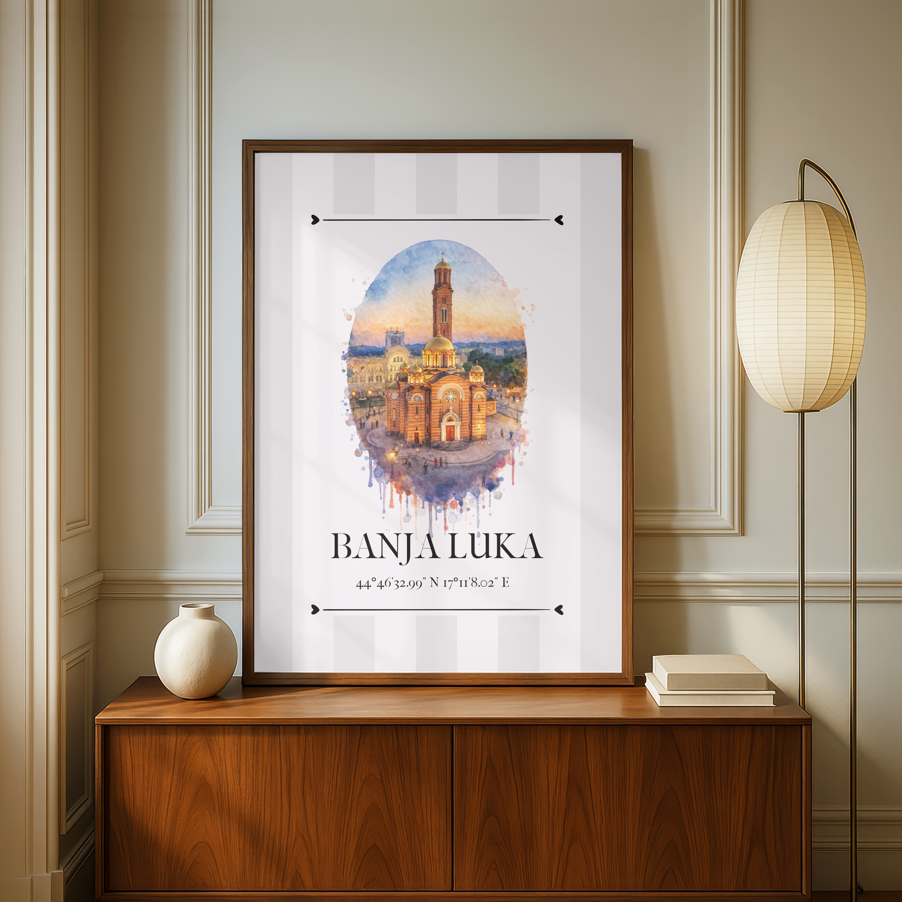 Banja Luka Poster – Wahrzeichen Illustration | Stadtposter Bosnien und Herzegowina
