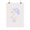 „Kleiner Entdecker im Regen“ | Niedliche Enten Illustration fürs Kinderzimmer