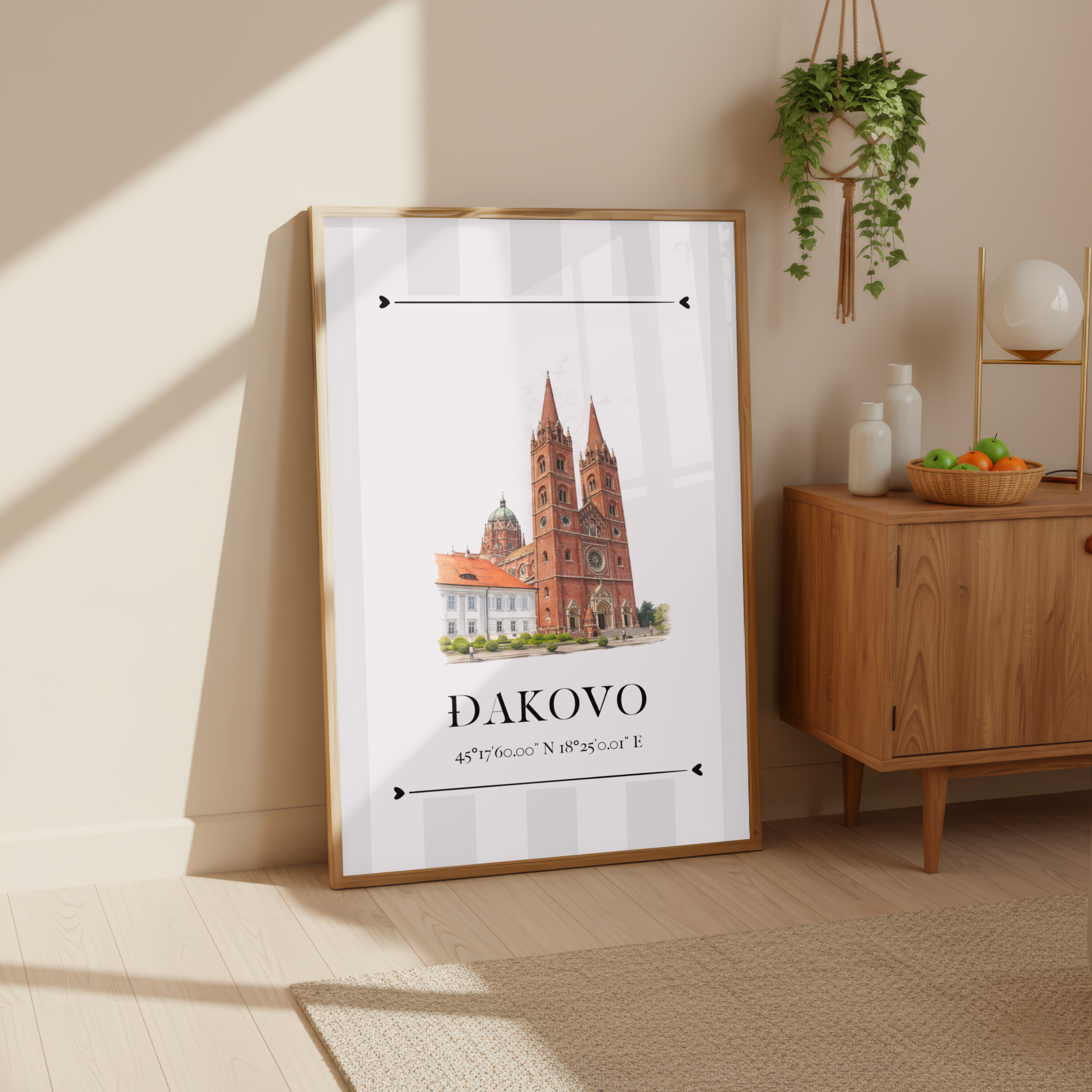 Đakovo Poster – Wahrzeichen Illustration | Stadtposter Kroatien
