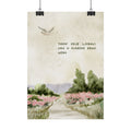 Motivationsposter - Spruch Wandbild Landschaft & Blumen