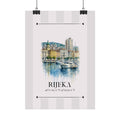 Rijeka marina Poster – Wahrzeichen Illustration | Stadtposter Kroatien