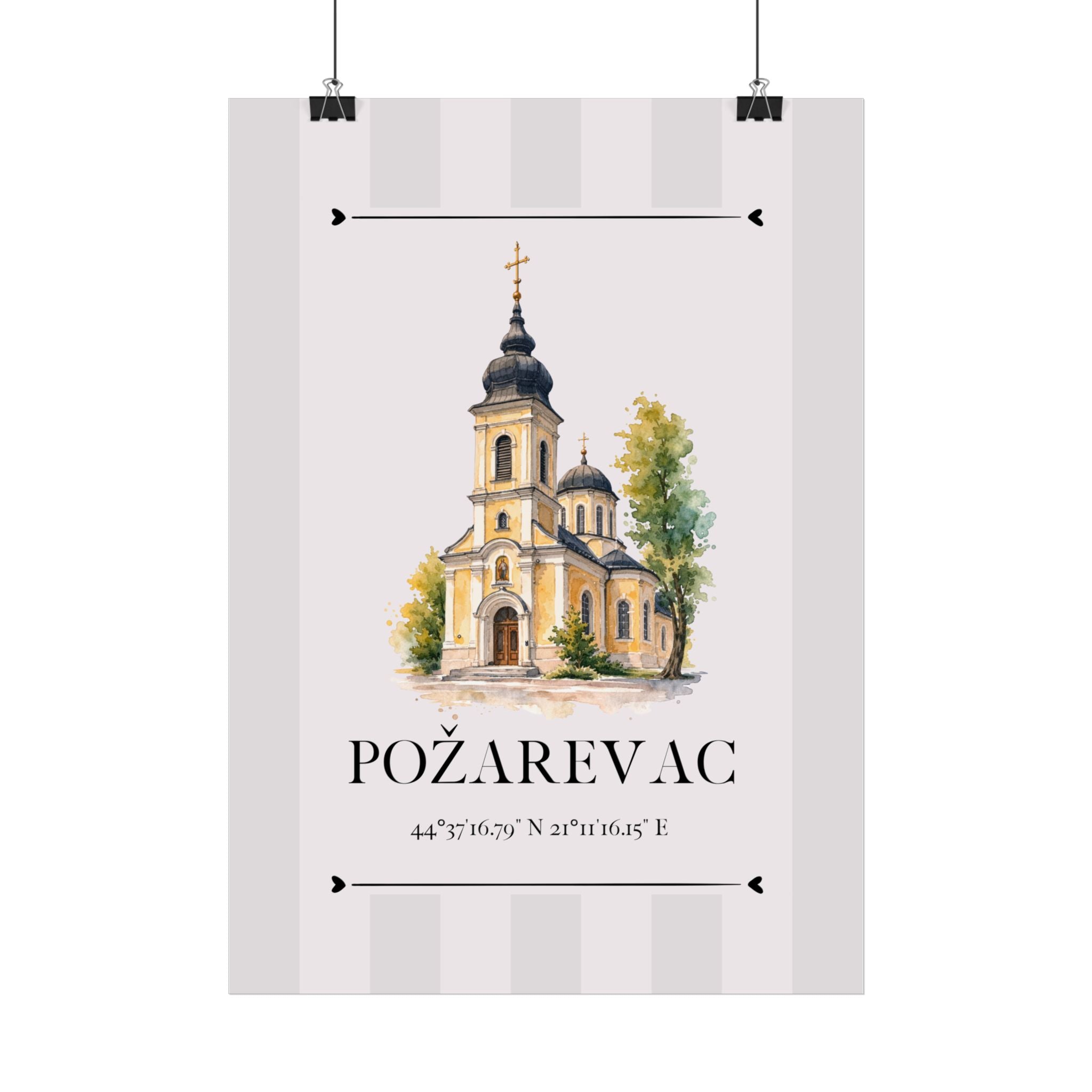 Požarevac Poster – Wahrzeichen Illustration | Stadtposter Serbien