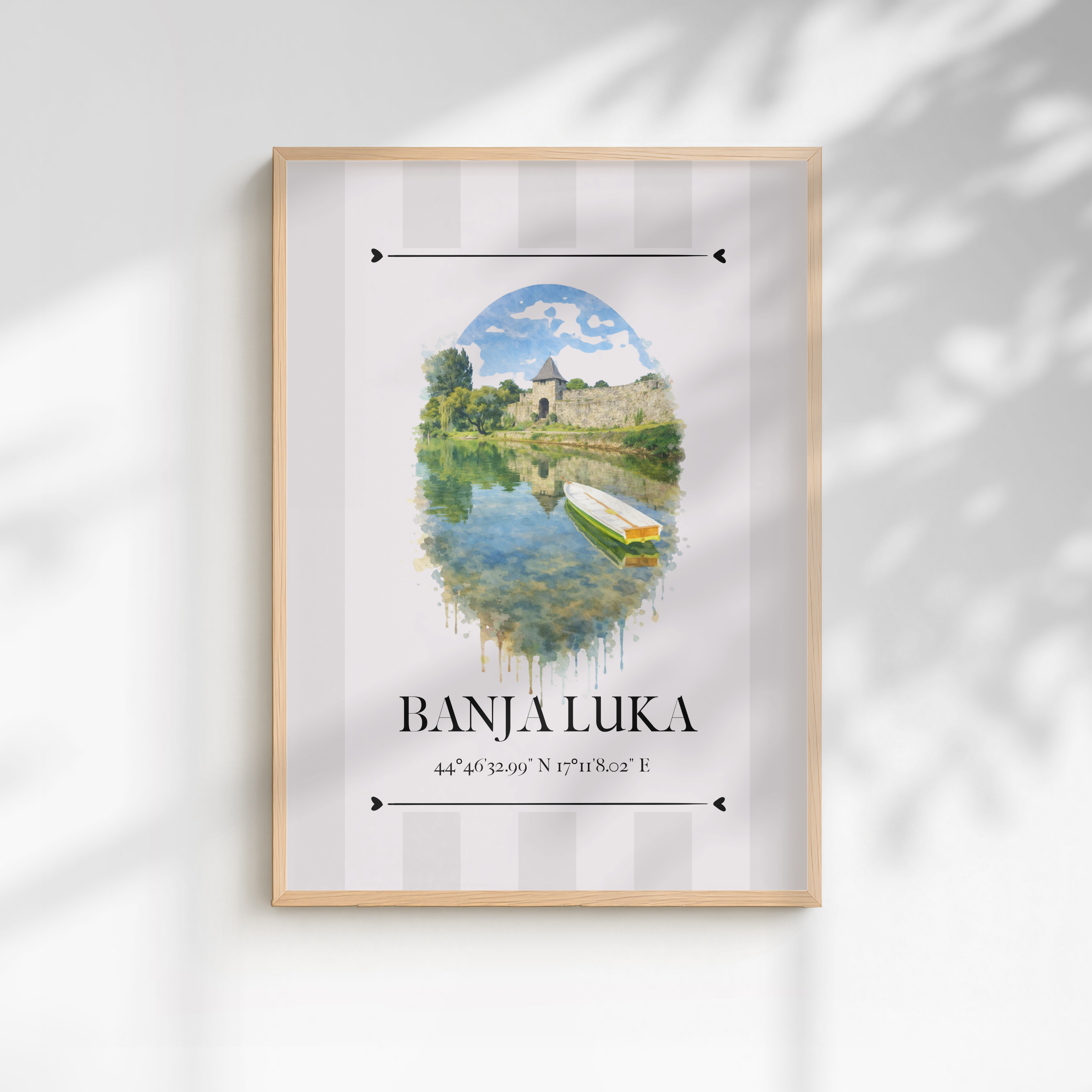 Banja Luka Kastel Poster – Wahrzeichen Illustration | Stadtposter Bosnien und Herzegowina