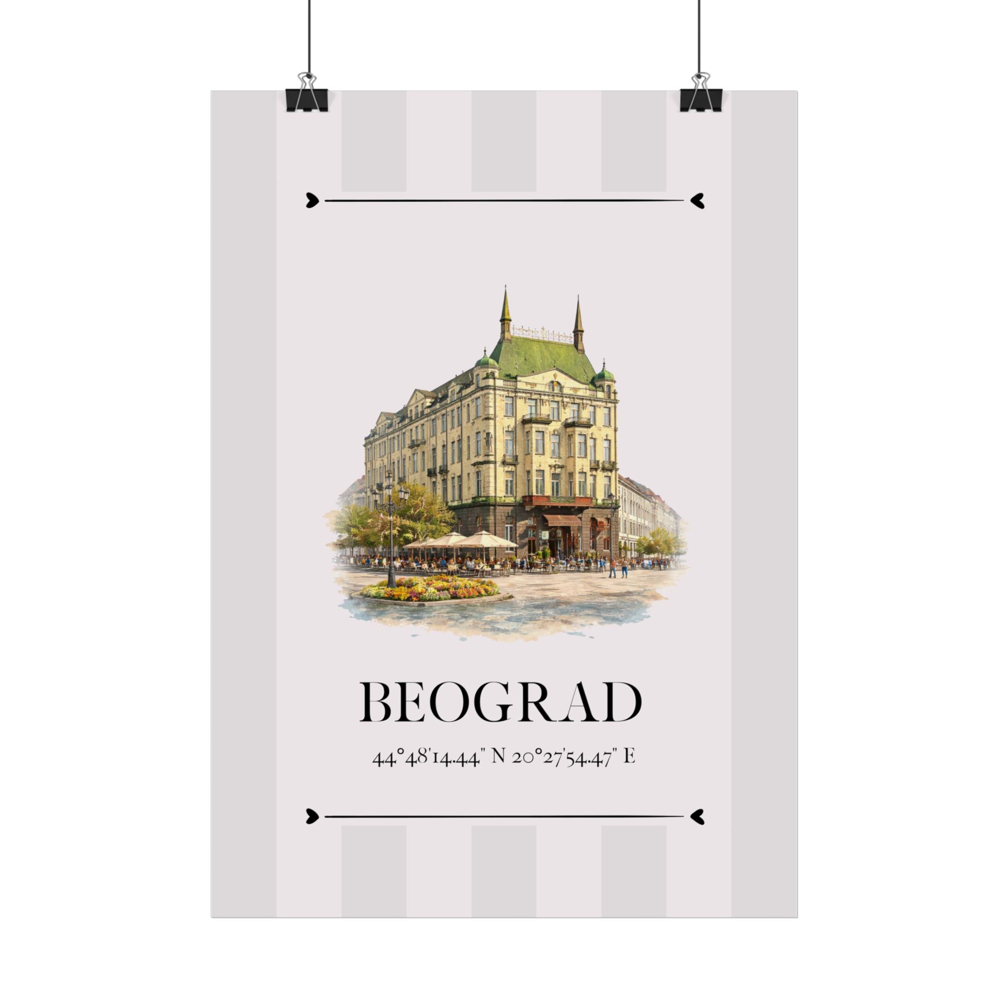 Beograd Poster – Wahrzeichen Illustration | Stadtposter Serbien