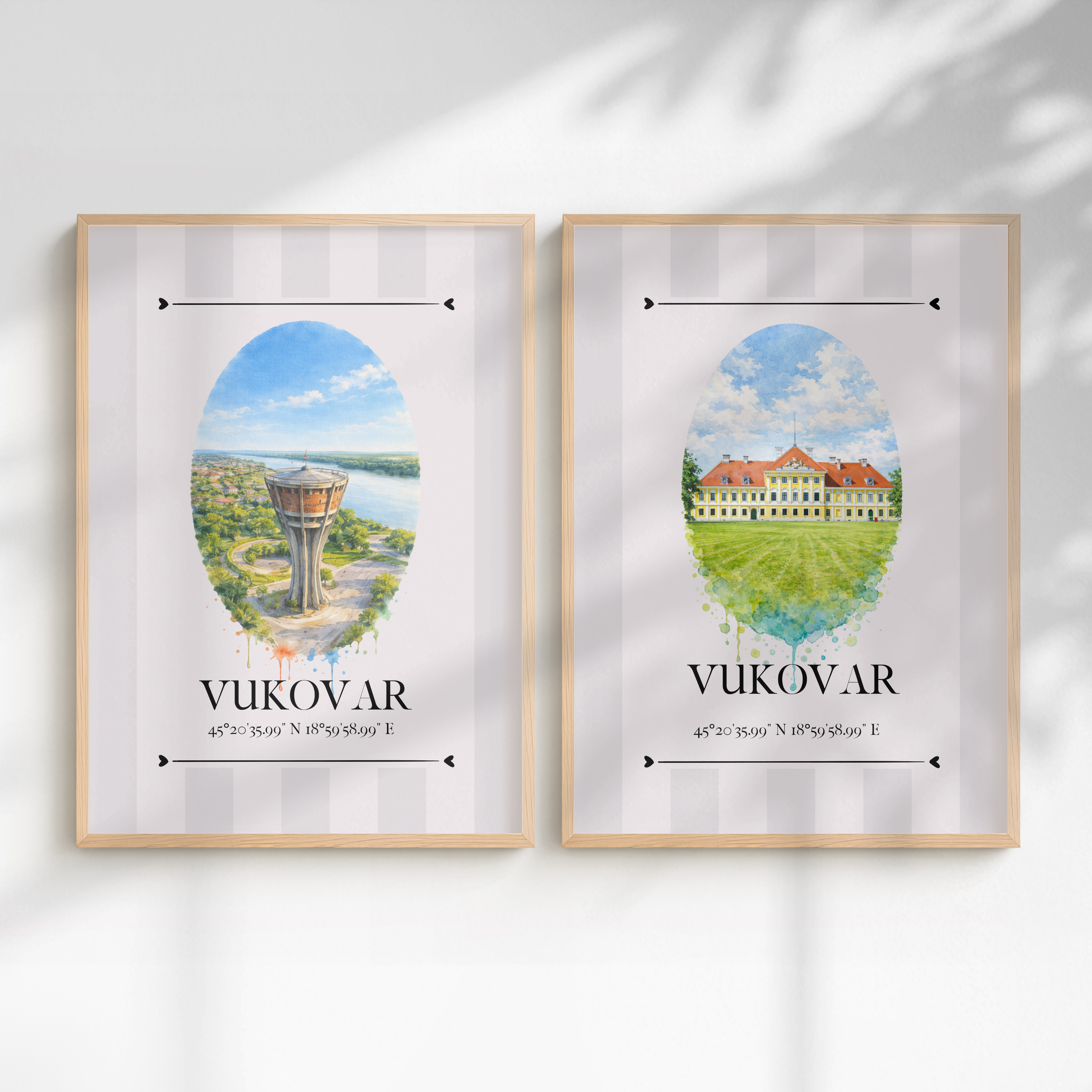 Vukovar Water Tower Poster – Wahrzeichen Illustration | Stadtposter Kroatien