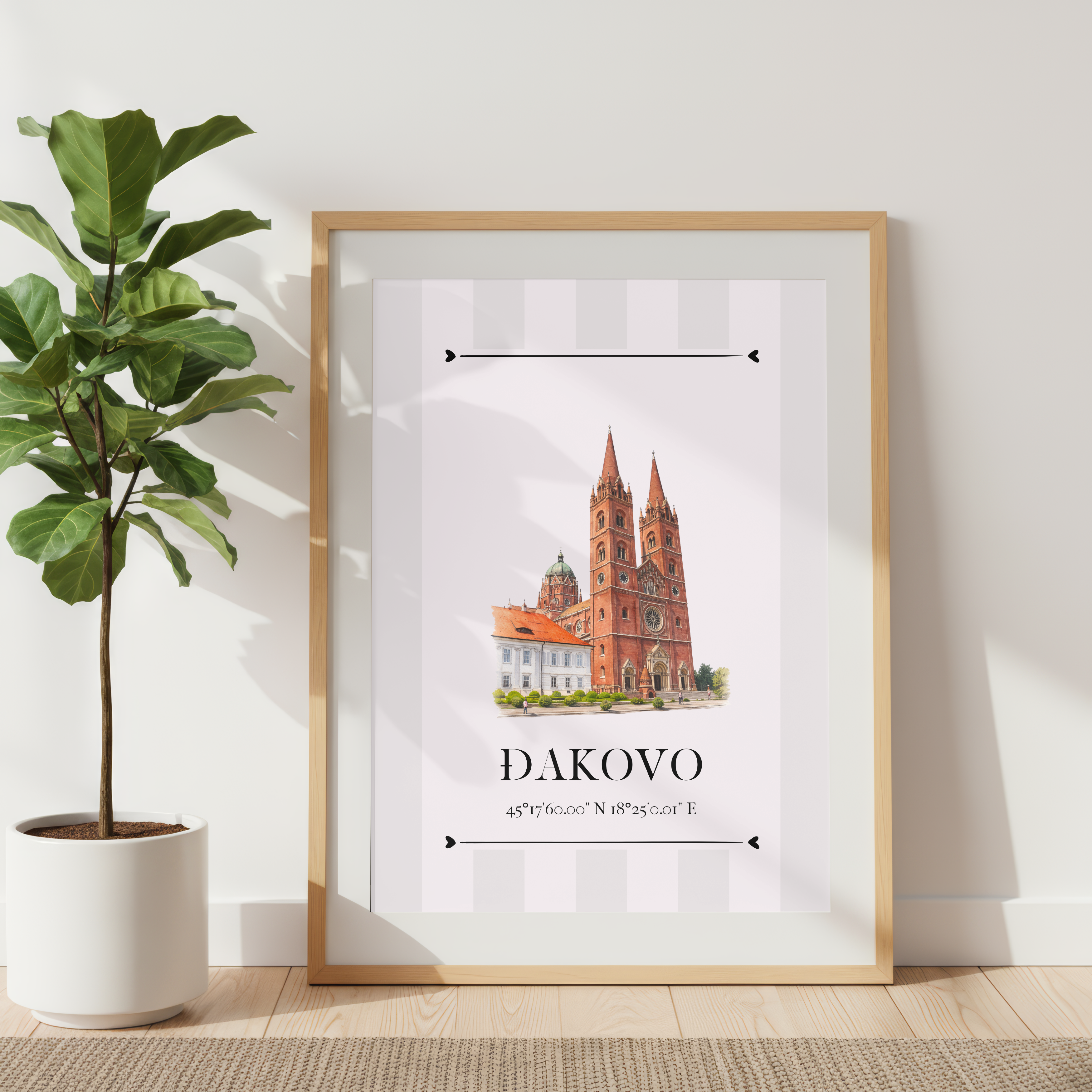 Đakovo Poster – Wahrzeichen Illustration | Stadtposter Kroatien