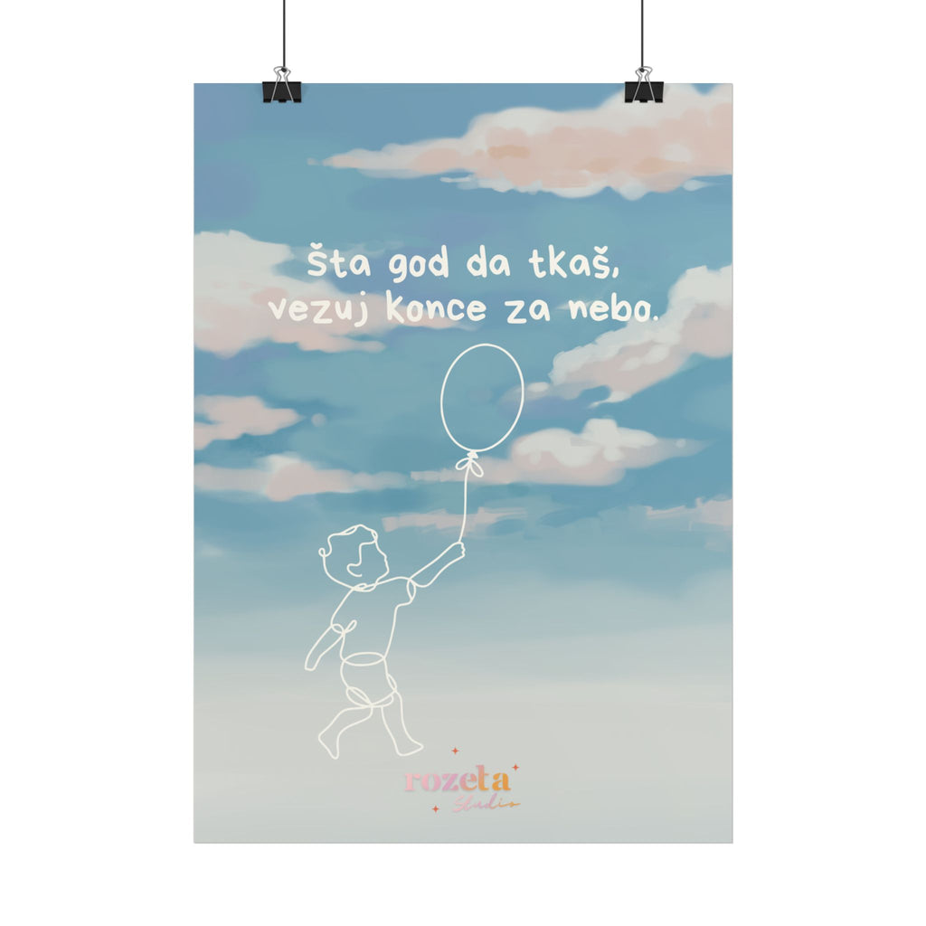 Verbinde deine Fäden mit dem Himmel – Poetisches Balkan Poster